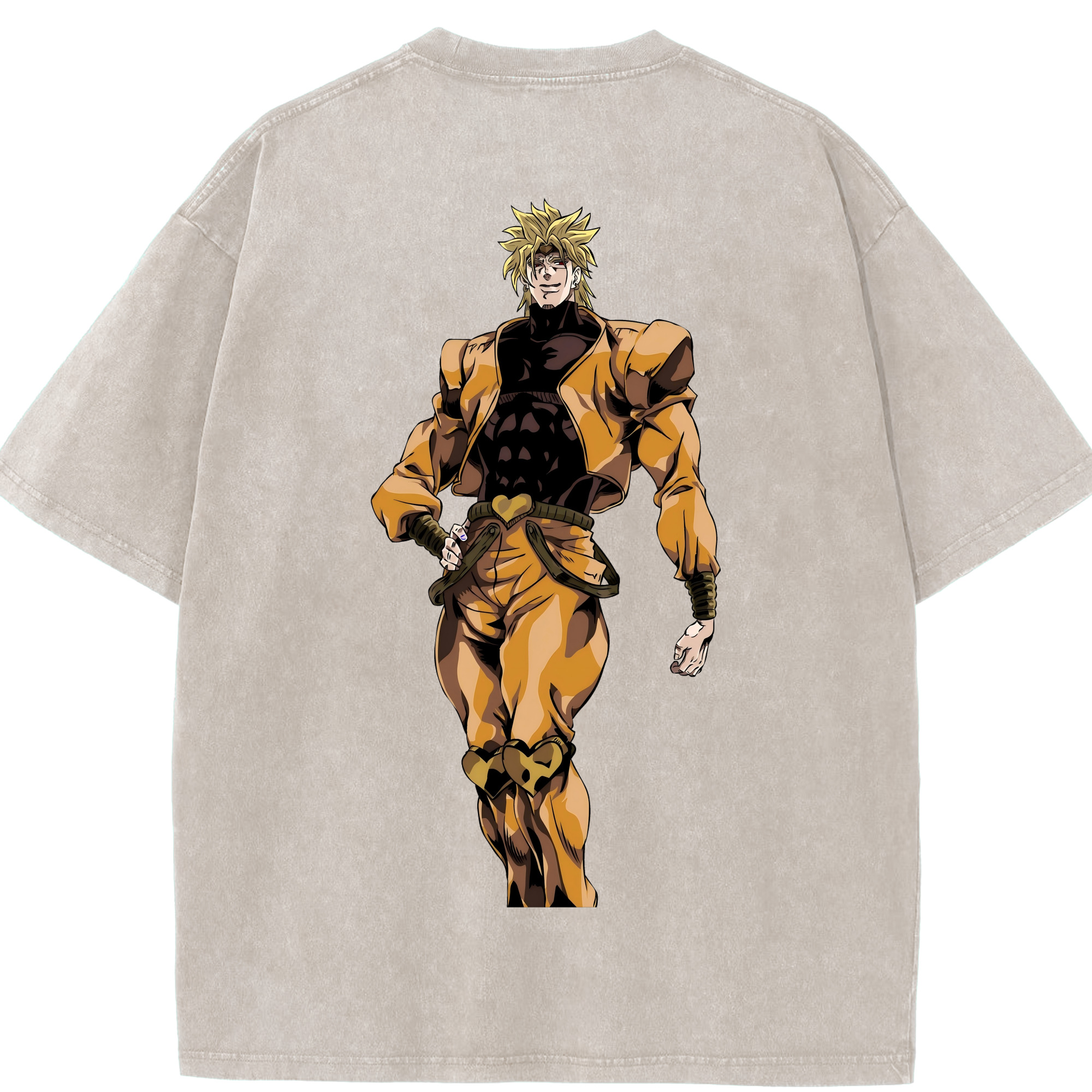 （画像用） ジョジョの奇妙な冒険 ディオ?ブランドー JoJo's Bizarre Adventure Dio Brando 綿100% ヴィンテージ風 半袖Tシャツ（背面プリント）