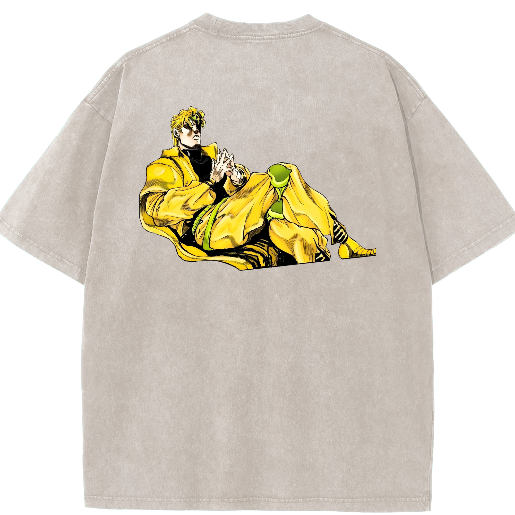 （画像用） ジョジョの奇妙な冒険 ディオ?ブランドー JoJo's Bizarre Adventure Dio Brando 綿100% ヴィンテージ風 半袖Tシャツ（背面プリント）