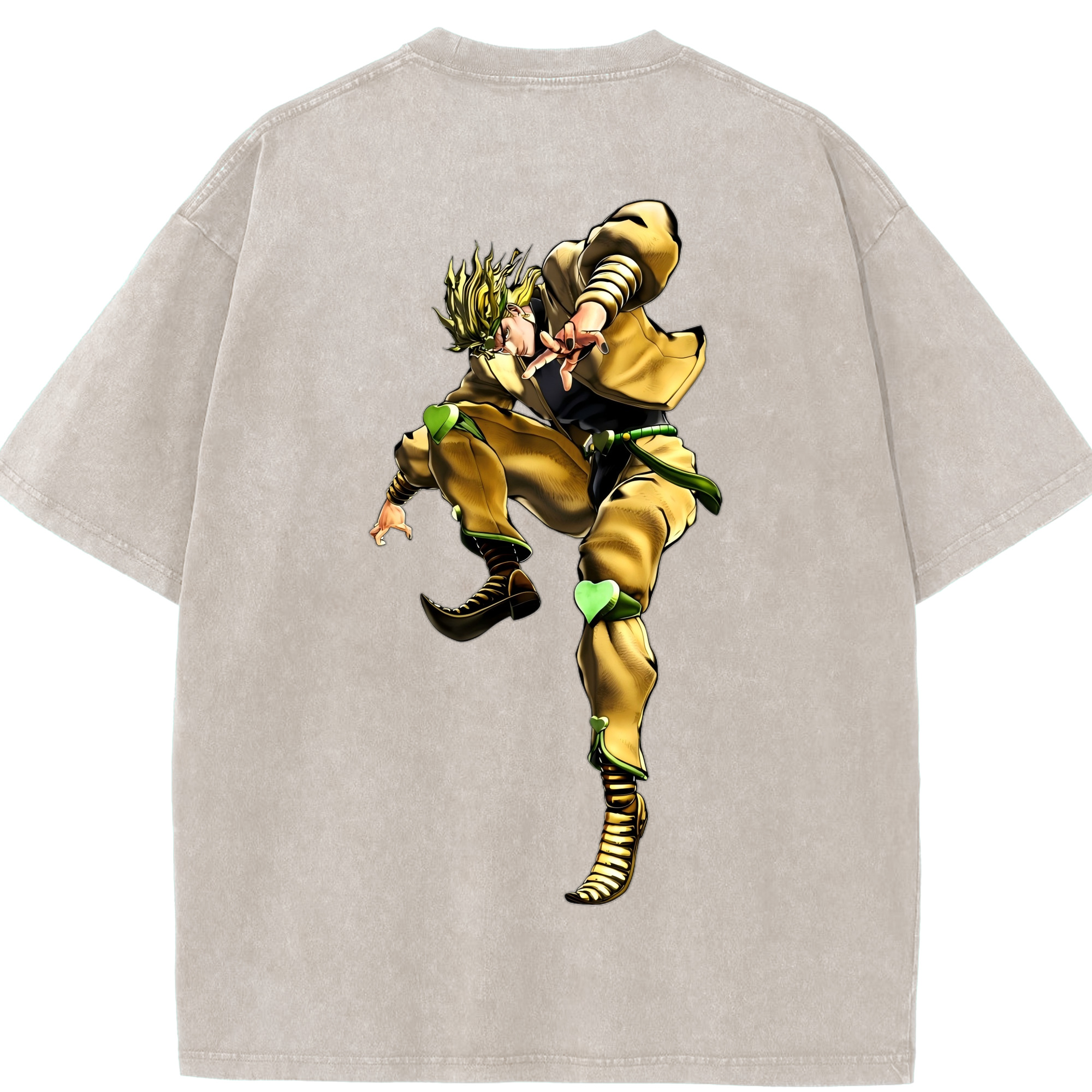 （画像用） ジョジョの奇妙な冒険 ディオ?ブランドー JoJo's Bizarre Adventure Dio Brando 綿100% ヴィンテージ風 半袖Tシャツ（背面プリント）