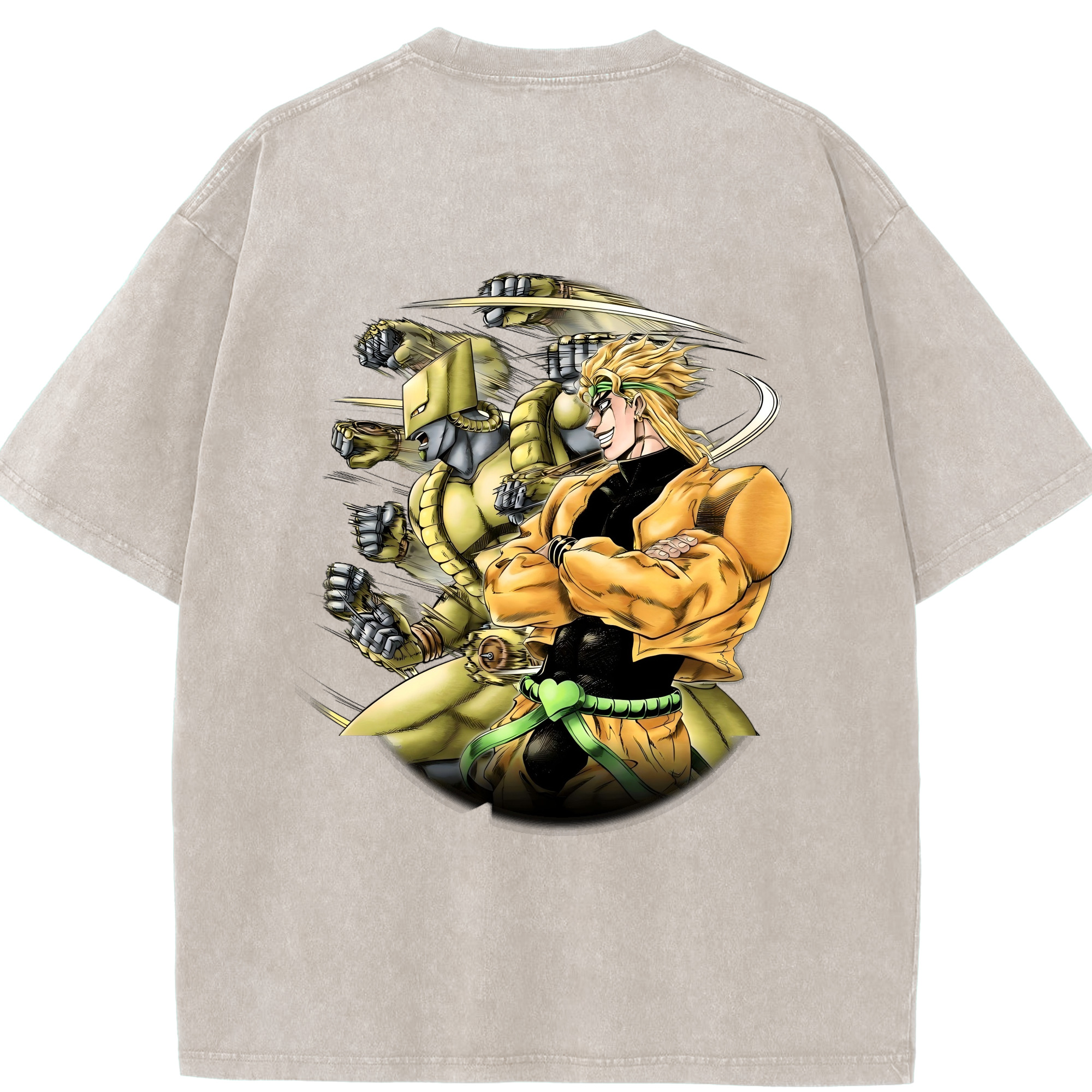 （画像用） ジョジョの奇妙な冒険 ディオ?ブランドー JoJo's Bizarre Adventure Dio Brando 綿100% ヴィンテージ風 半袖Tシャツ（背面プリント）