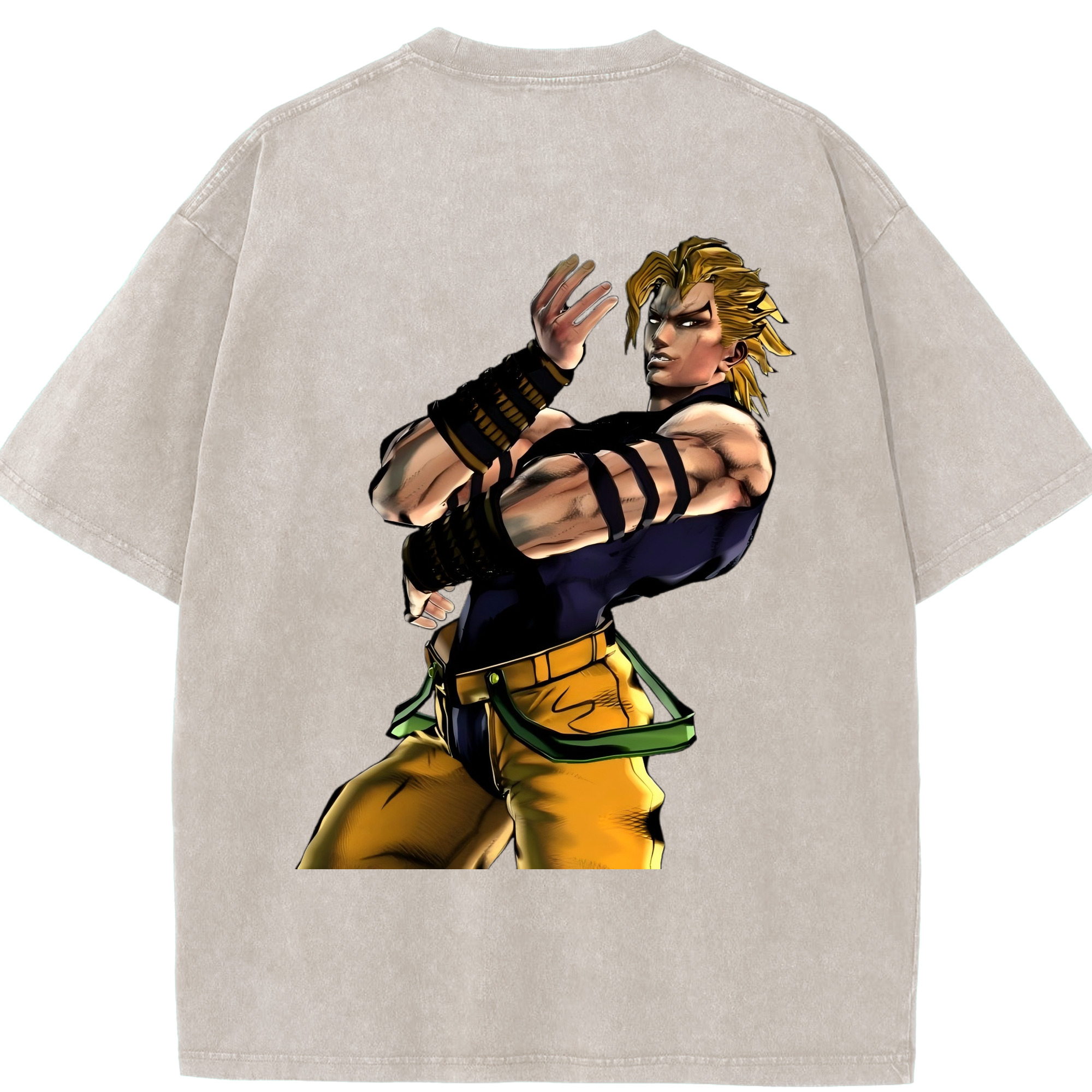 （画像用） ジョジョの奇妙な冒険 ディオ?ブランドー JoJo's Bizarre Adventure Dio Brando 綿100% ヴィンテージ風 半袖Tシャツ（背面プリント）