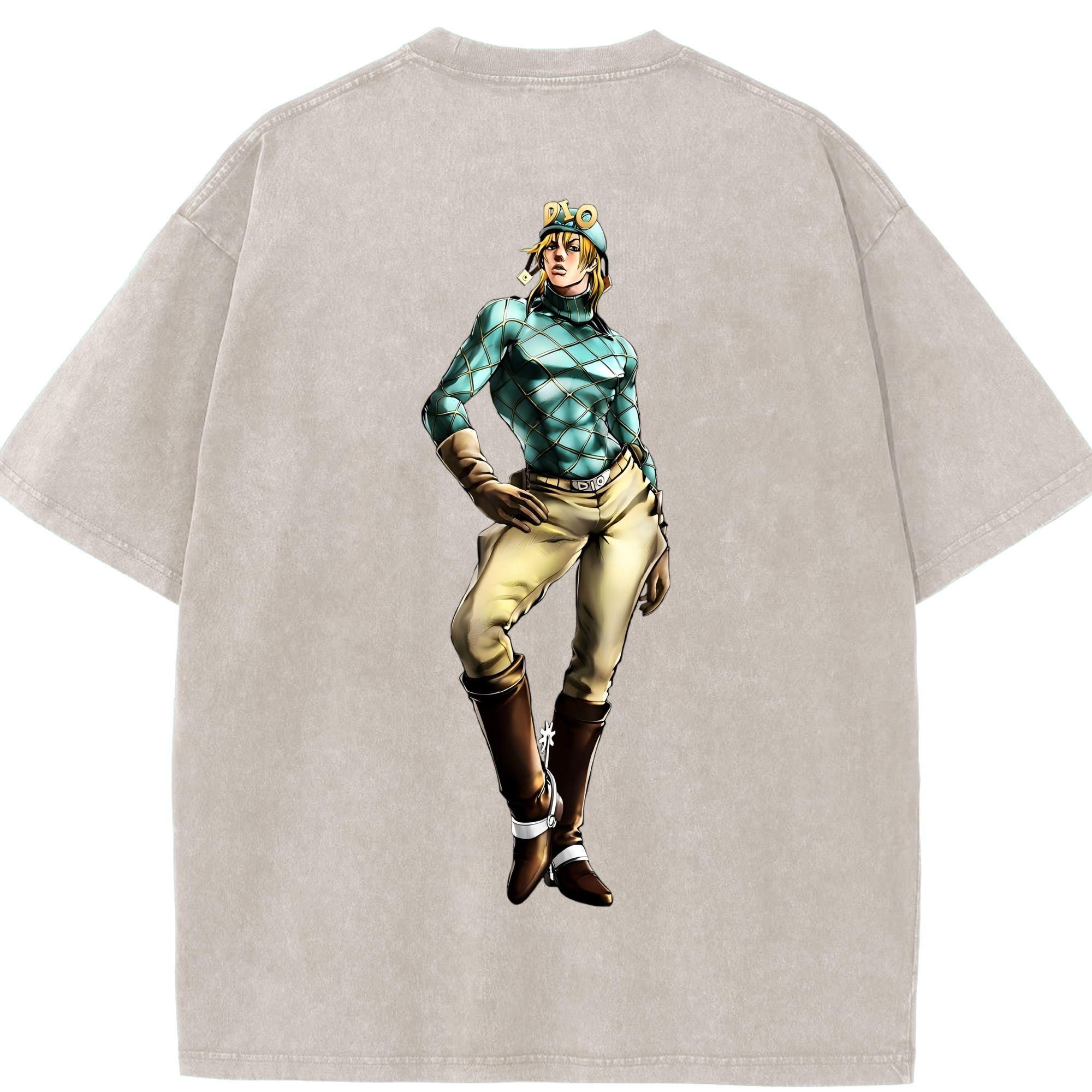 （画像用） ジョジョの奇妙な冒険 ディオ?ブランドー JoJo's Bizarre Adventure Dio Brando 綿100% ヴィンテージ風 半袖Tシャツ（背面プリント）