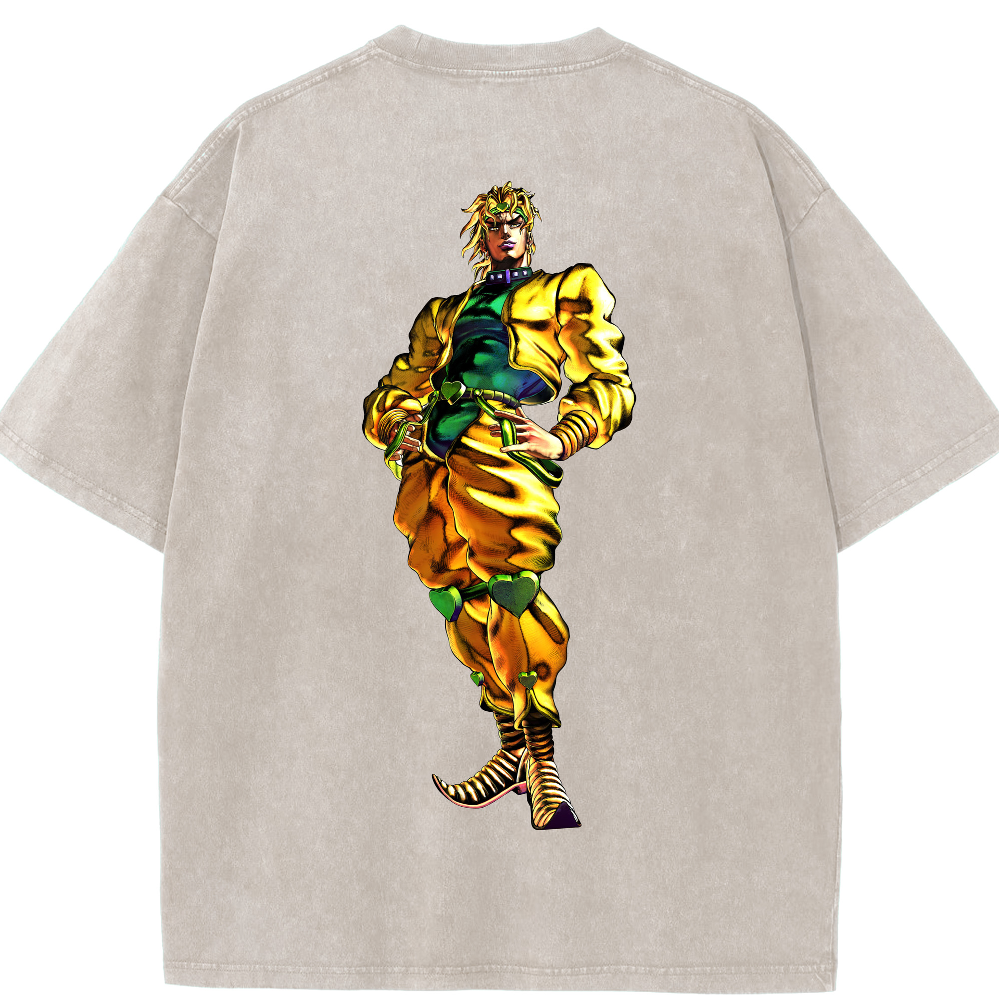 （画像用） ジョジョの奇妙な冒険 ディオ?ブランドー JoJo's Bizarre Adventure Dio Brando 綿100% ヴィンテージ風 半袖Tシャツ（背面プリント）