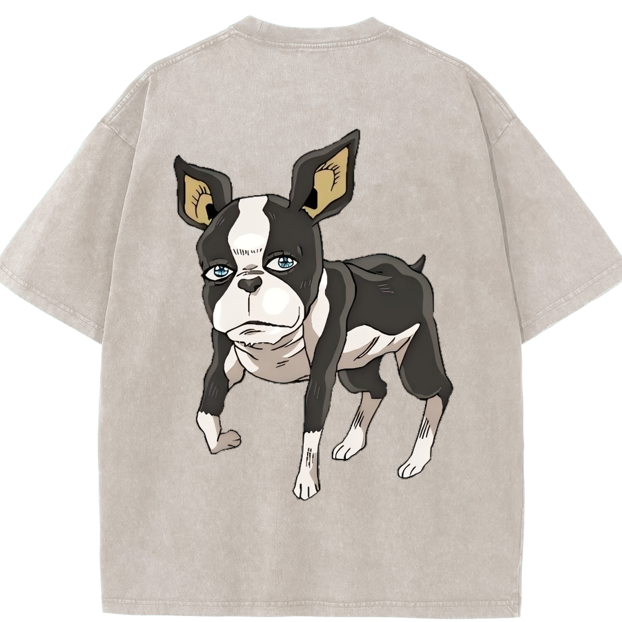（画像用） ジョジョの奇妙な冒険 イギー JoJo's Bizarre Adventure Iggy 綿100% ヴィンテージ風 半袖Tシャツ（背面プリント）