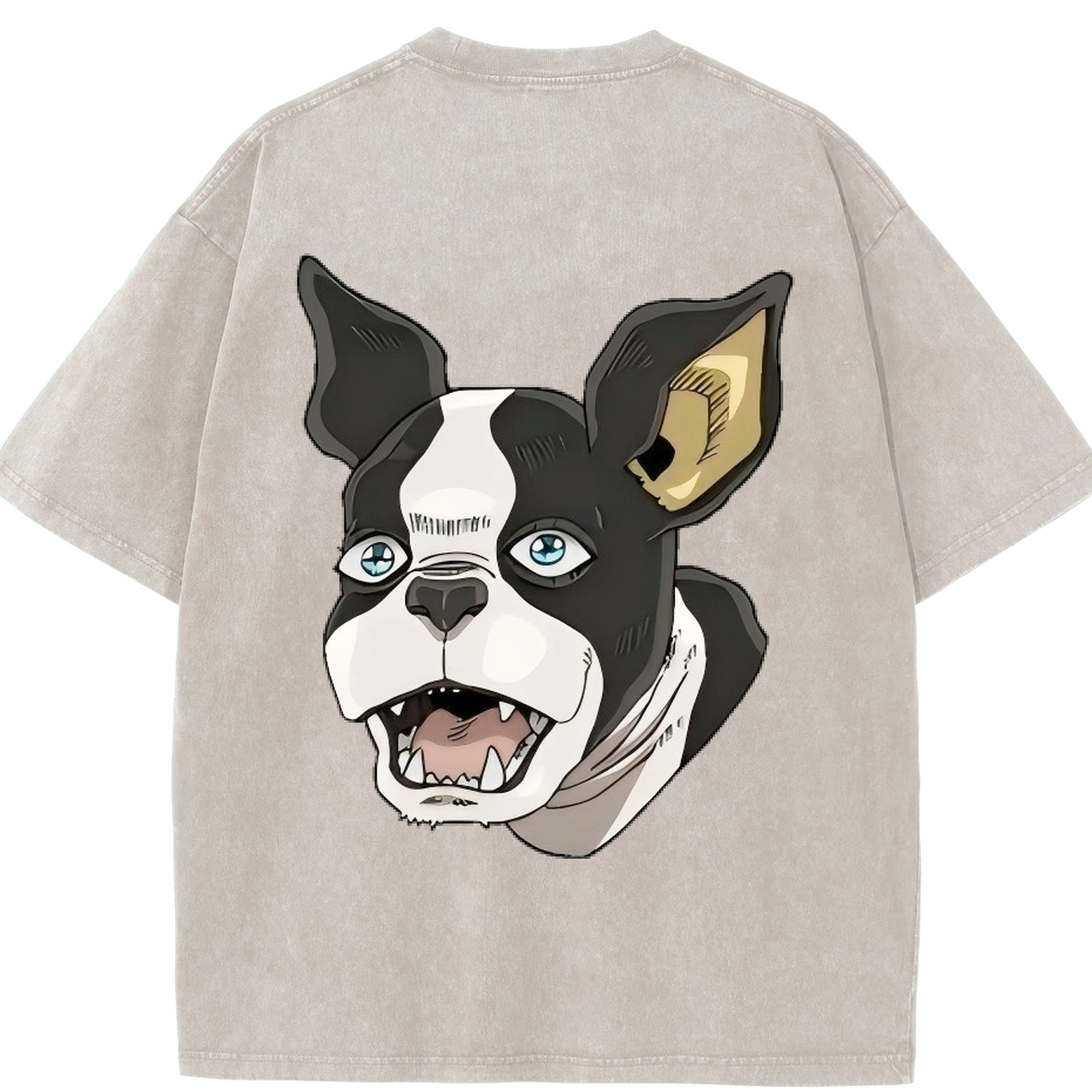 （画像用） ジョジョの奇妙な冒険 イギー JoJo's Bizarre Adventure Iggy 綿100% ヴィンテージ風 半袖Tシャツ（背面プリント）