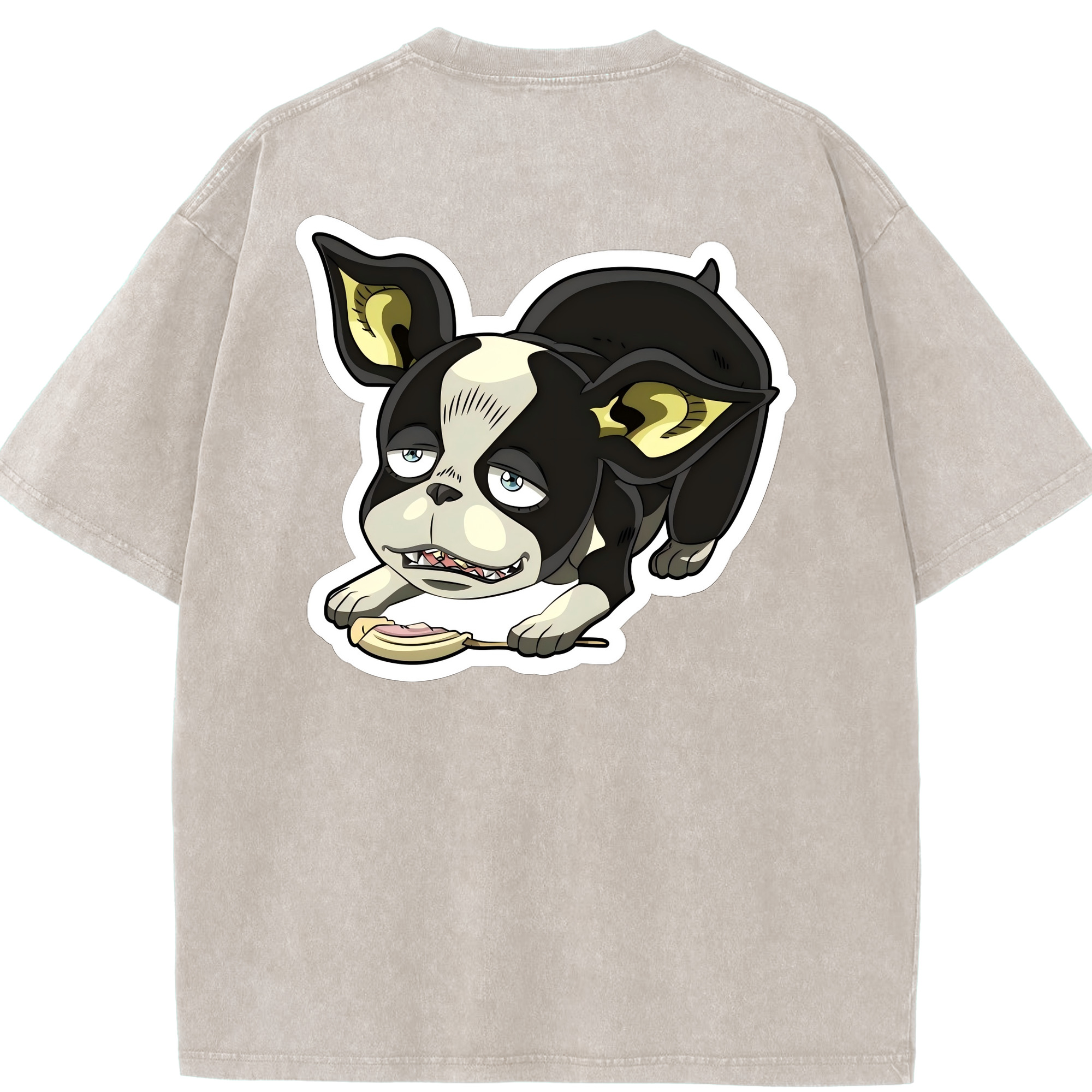 （画像用） ジョジョの奇妙な冒険 イギー JoJo's Bizarre Adventure Iggy 綿100% ヴィンテージ風 半袖Tシャツ（背面プリント）