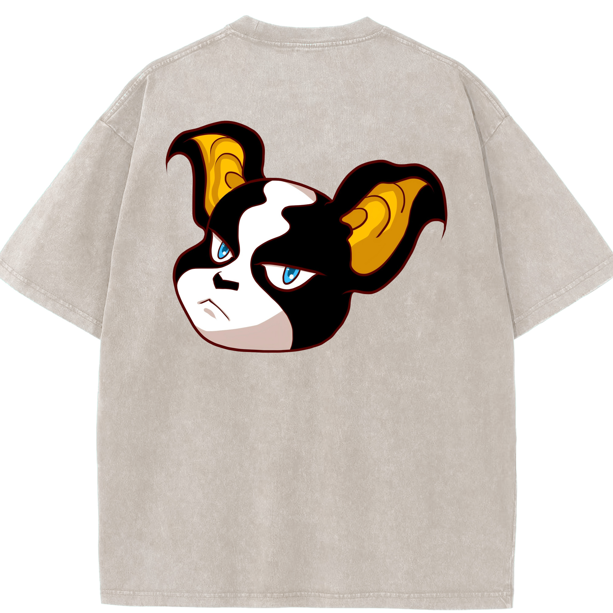 （画像用） ジョジョの奇妙な冒険 イギー JoJo's Bizarre Adventure Iggy 綿100% ヴィンテージ風 半袖Tシャツ（背面プリント）