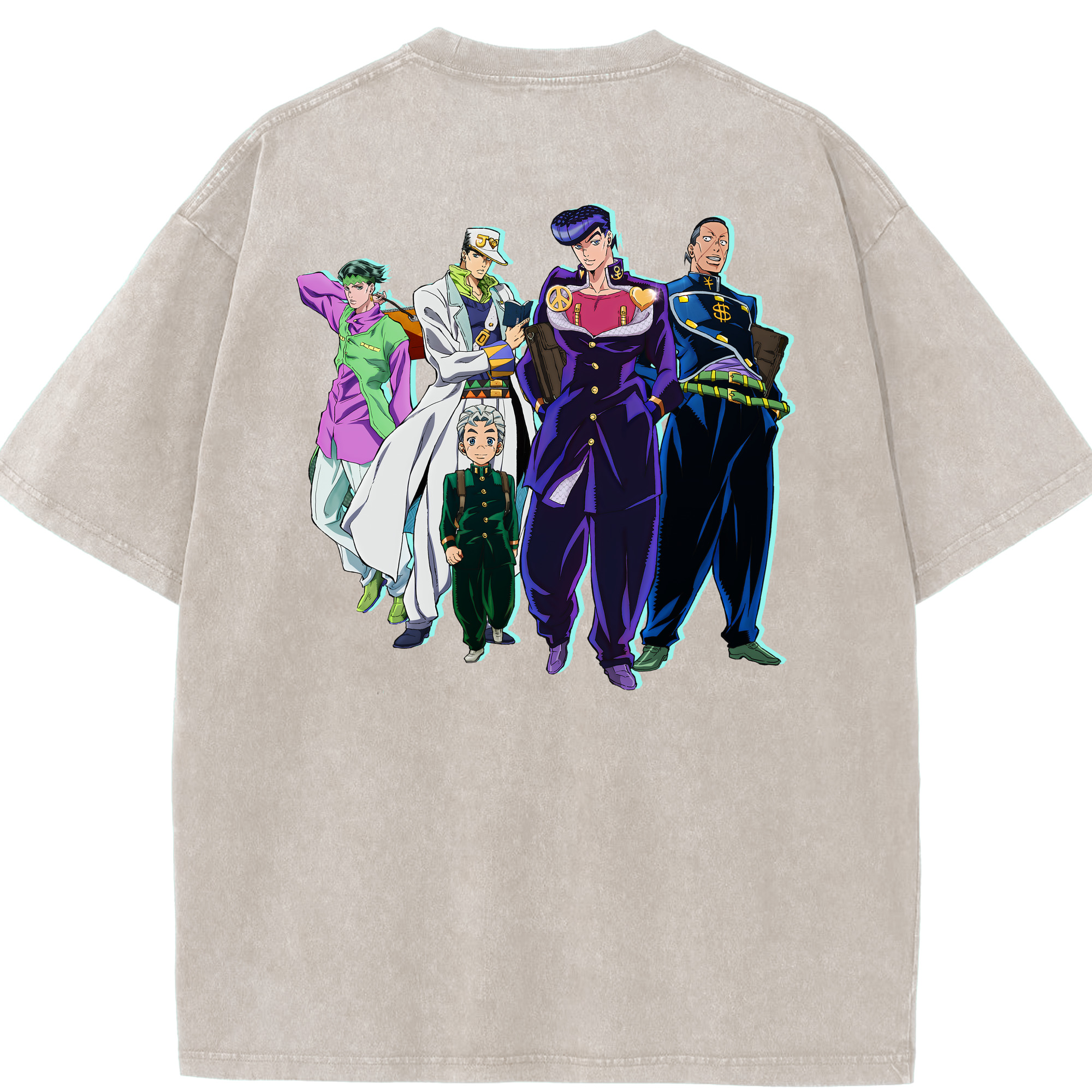 （画像用） ジョジョの奇妙な冒険 JoJo's Bizarre Adventure 綿100% ヴィンテージ風 半袖Tシャツ（背面プリント）