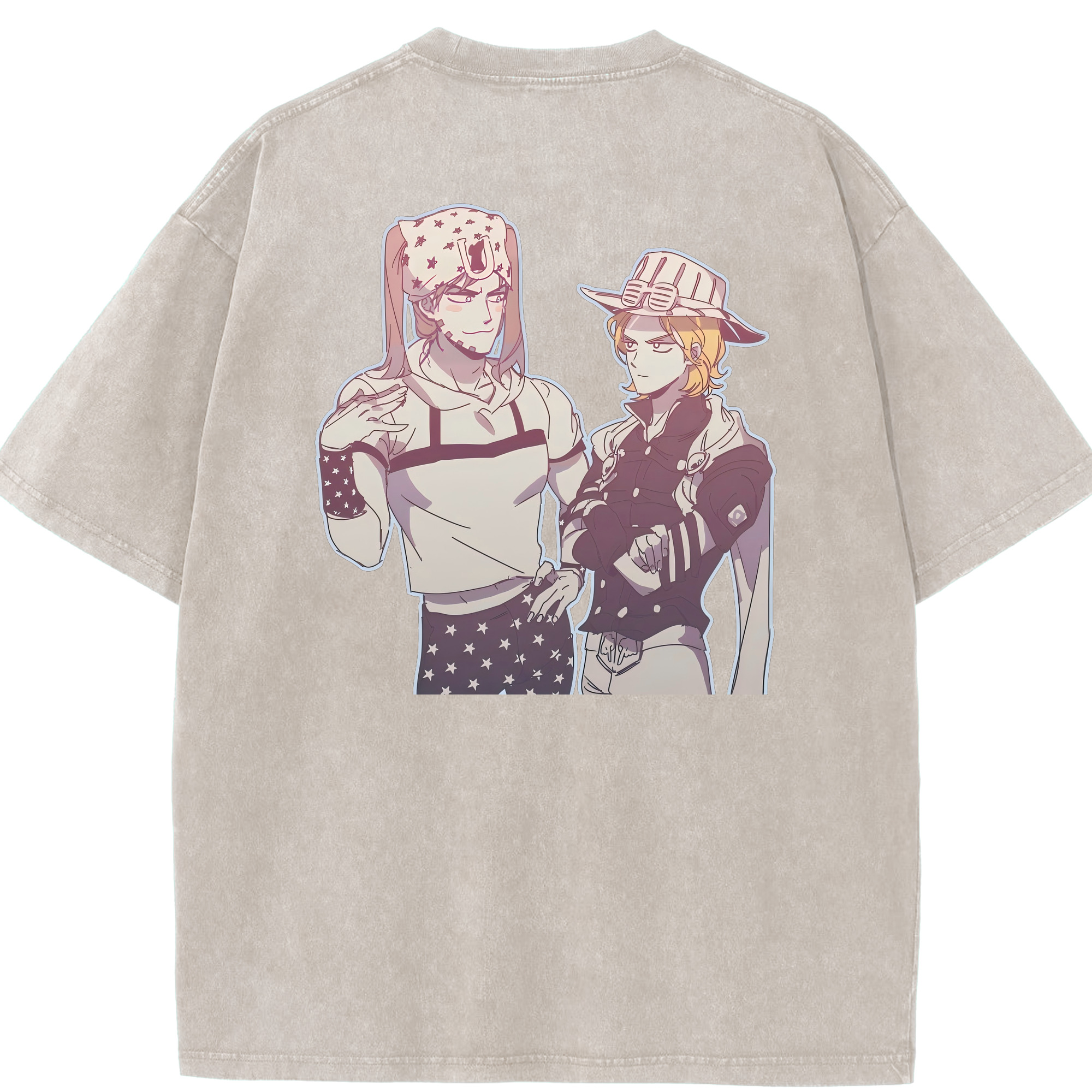（画像用） ジョジョの奇妙な冒険 JoJo's Bizarre Adventure 綿100% ヴィンテージ風 半袖Tシャツ（背面プリント）