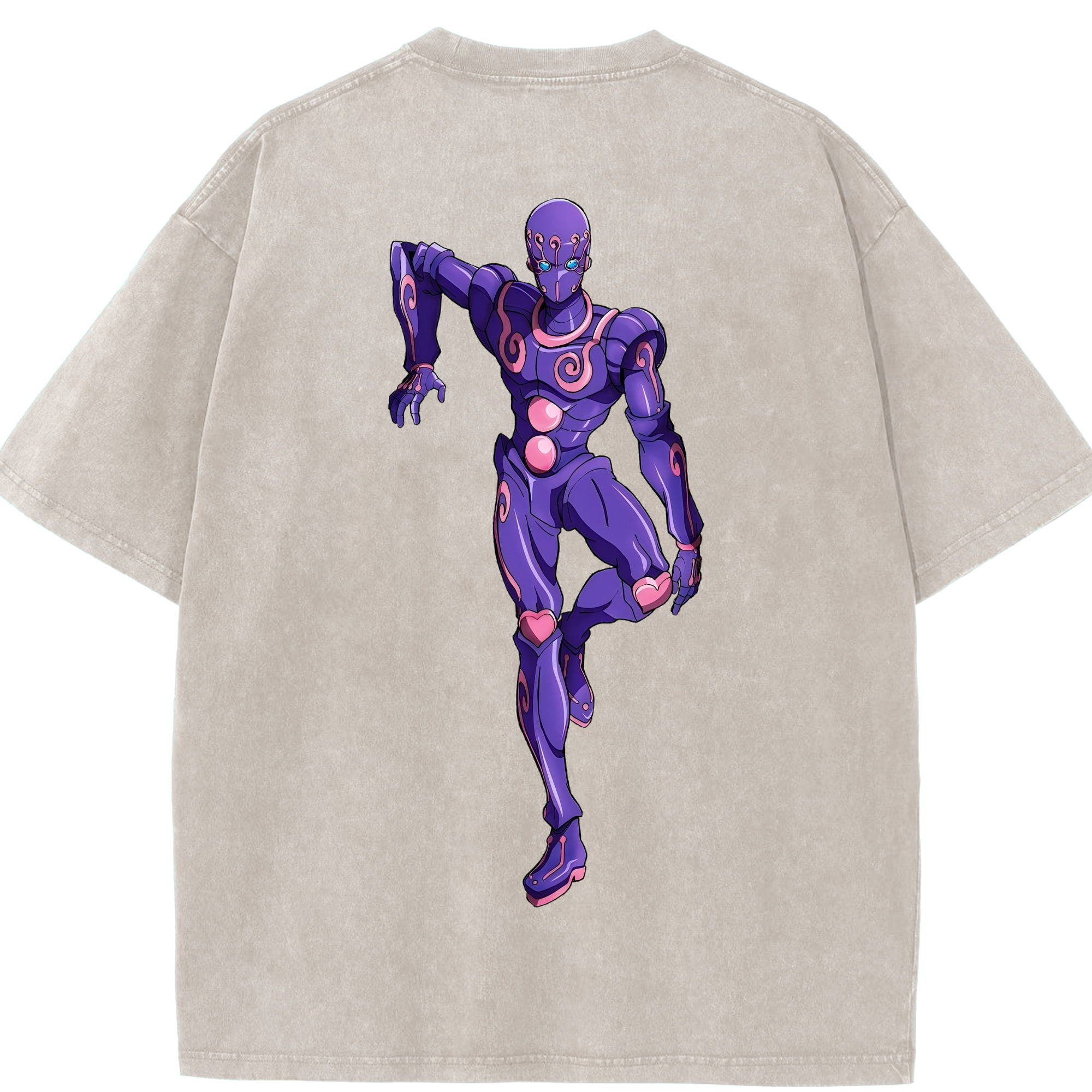 （画像用） ジョジョの奇妙な冒険 JoJo's Bizarre Adventure 綿100% ヴィンテージ風 半袖Tシャツ（背面プリント）