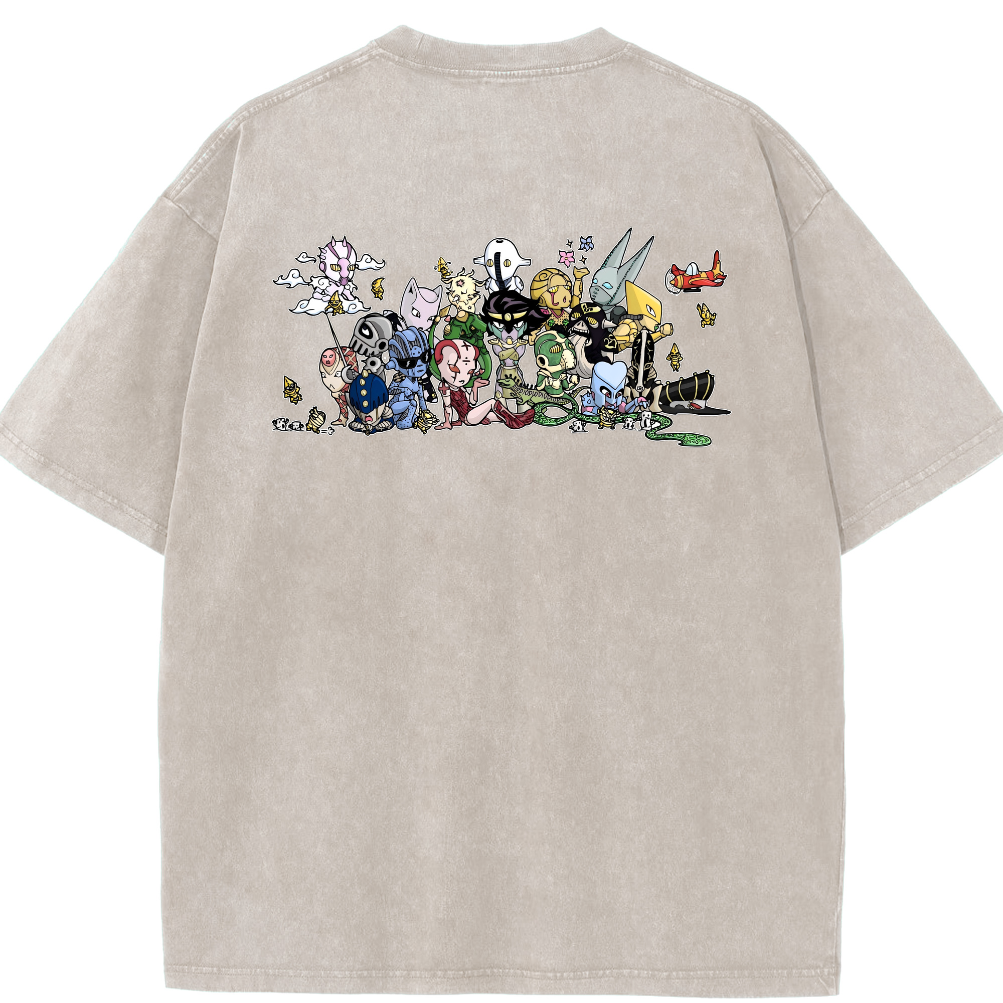 （画像用） ジョジョの奇妙な冒険 JoJo's Bizarre Adventure 綿100% ヴィンテージ風 半袖Tシャツ（背面プリント）