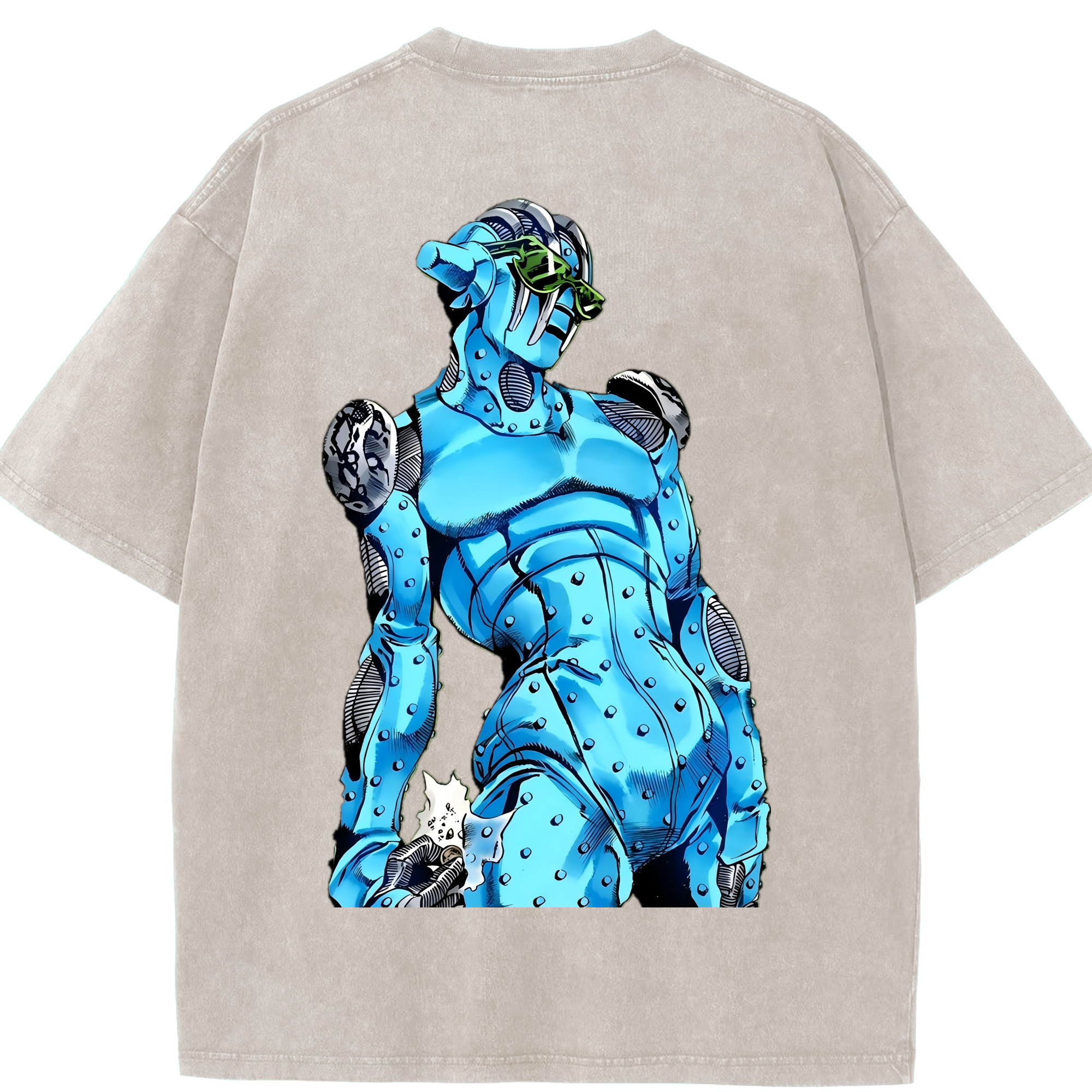 （画像用） ジョジョの奇妙な冒険 JoJo's Bizarre Adventure 綿100% ヴィンテージ風 半袖Tシャツ（背面プリント）