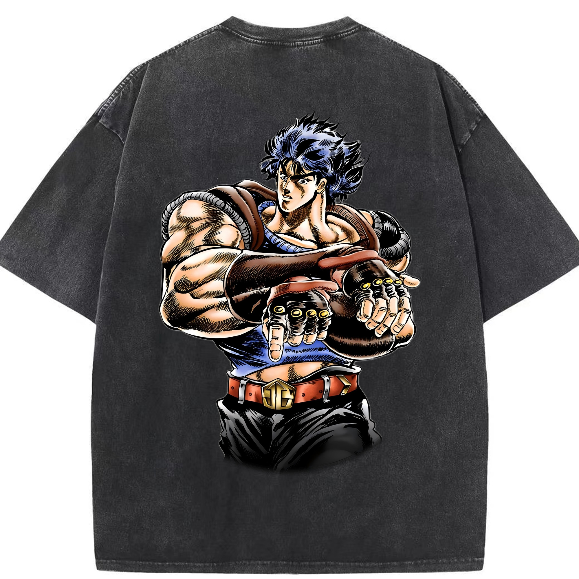 （画像用） ジョジョの奇妙な冒険 /ジョナサン?ジョースター JoJo's Bizarre Adventure Jonathan Joestar 綿100% ヴィンテージ風 半袖Tシャツ（背面プリント）