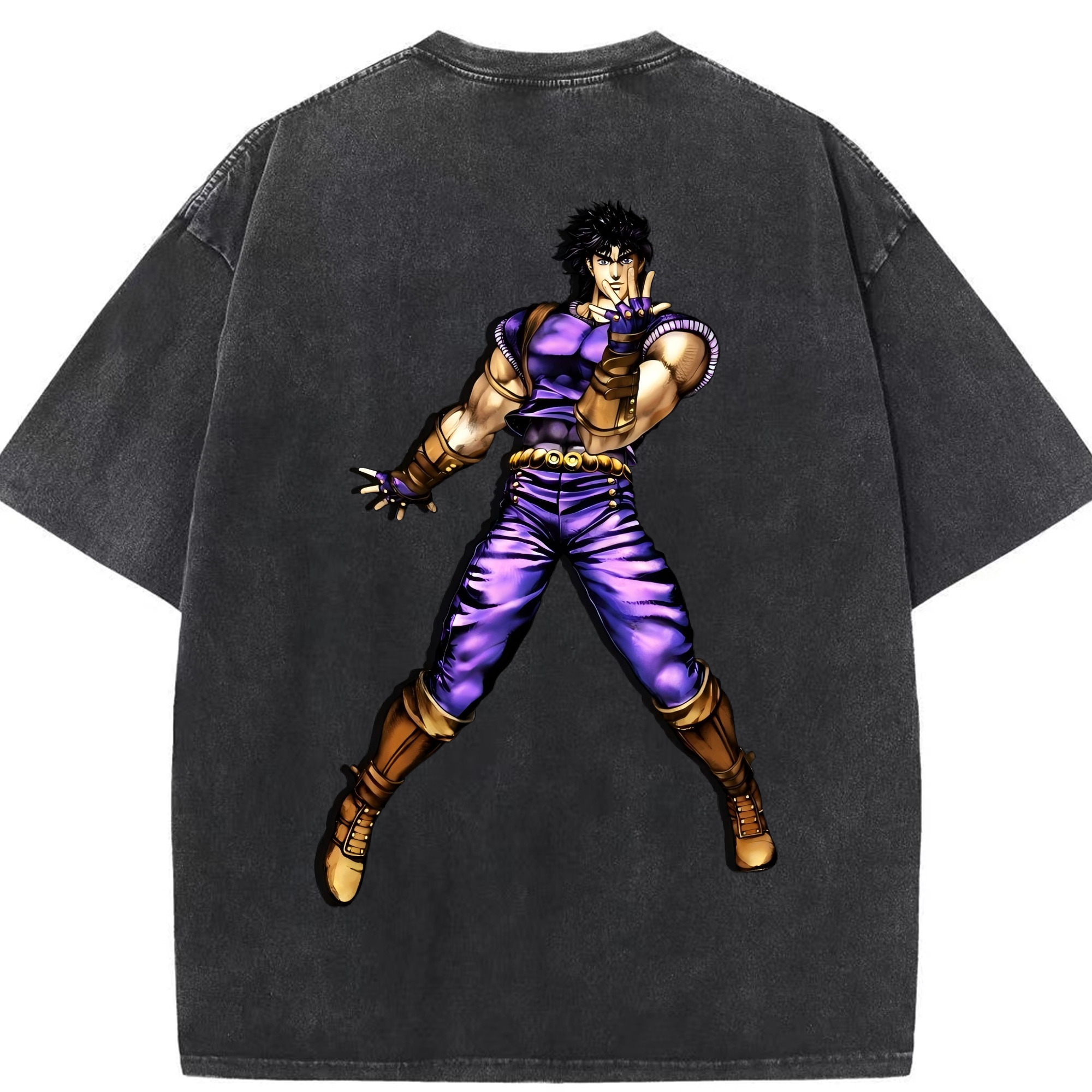 （画像用） ジョジョの奇妙な冒険 /ジョナサン?ジョースター JoJo's Bizarre Adventure Jonathan Joestar 綿100% ヴィンテージ風 半袖Tシャツ（背面プリント）