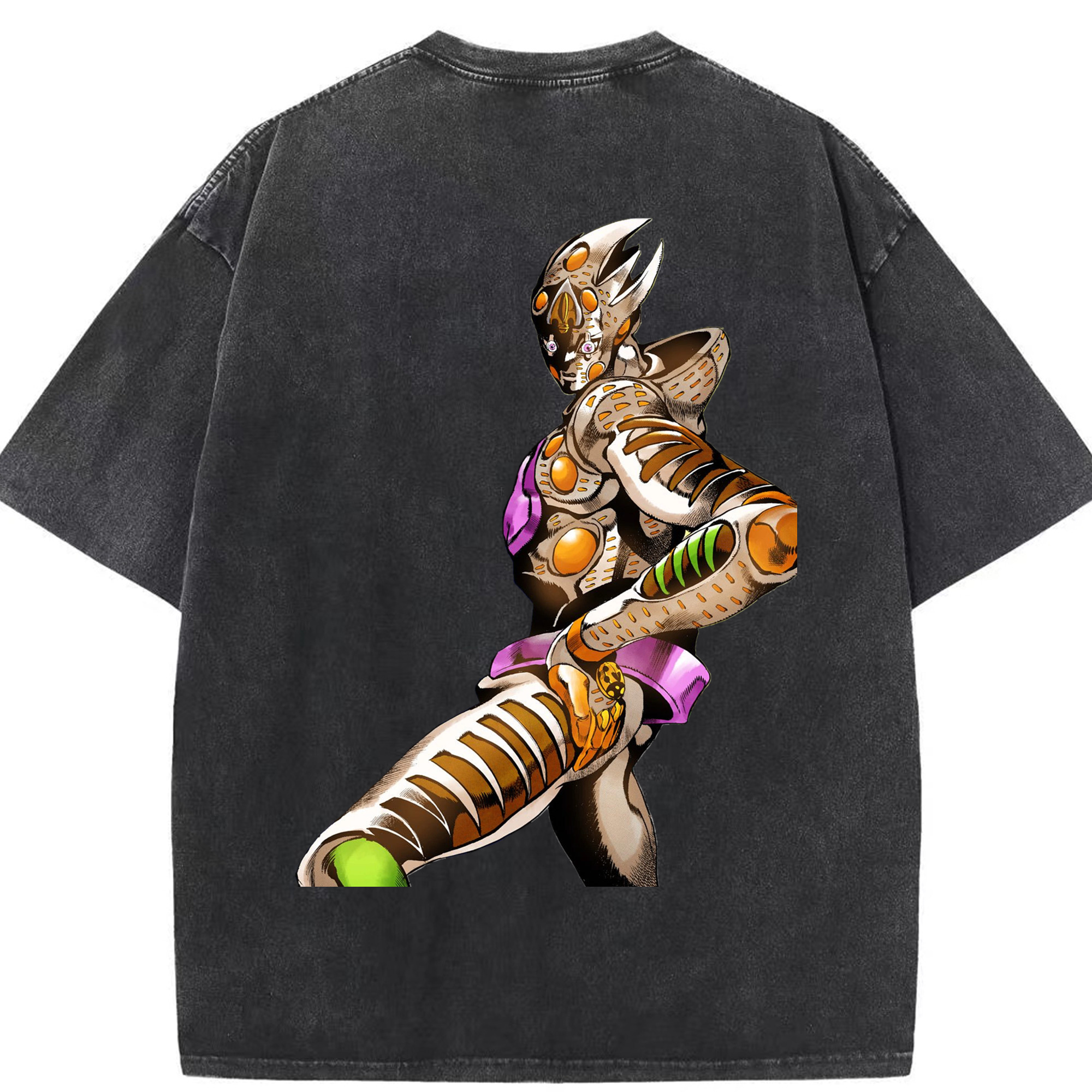 （画像用） ジョジョの奇妙な冒険 ジョルノ?ジョバァーナ JoJo's Bizarre Adventure Giorno Giovanna 綿100% ヴィンテージ風 半袖Tシャツ（背面プリント）