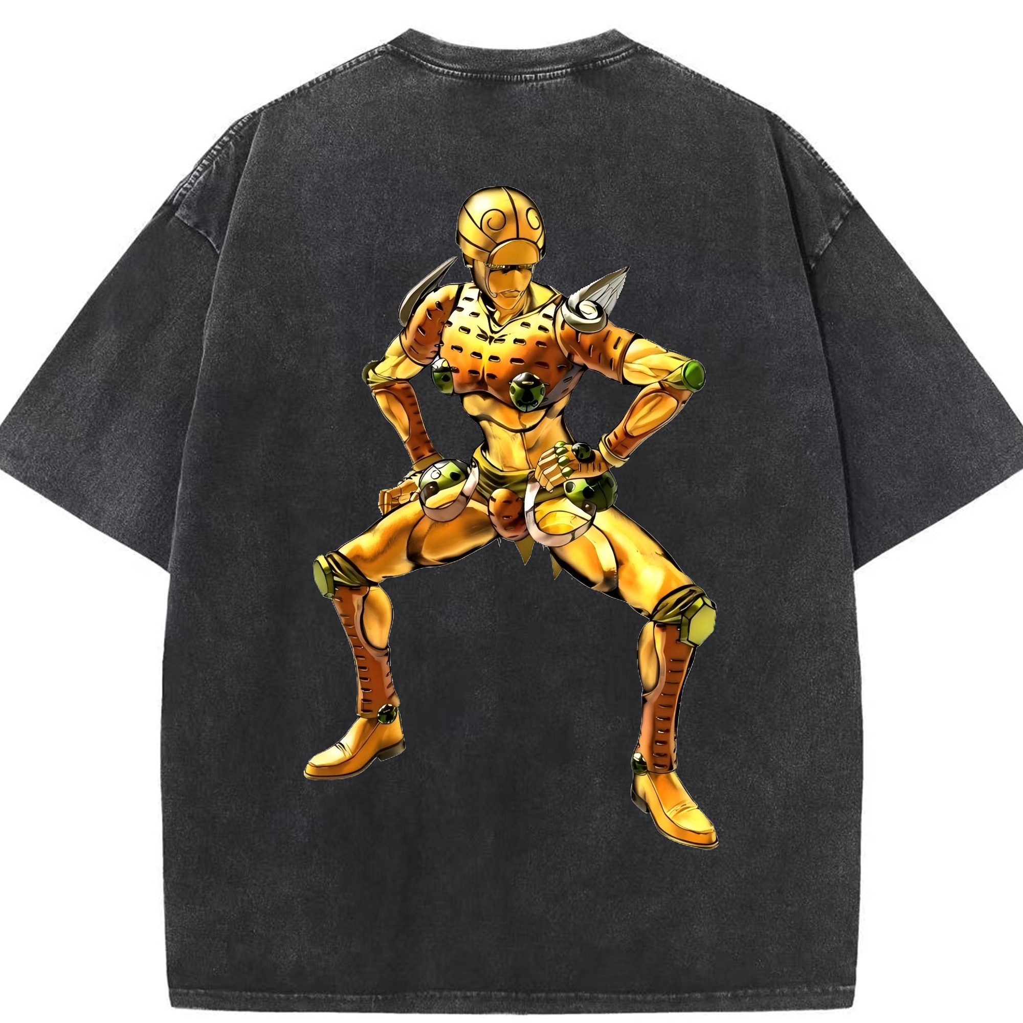 （画像用） ジョジョの奇妙な冒険 ジョルノ?ジョバァーナ JoJo's Bizarre Adventure Giorno Giovanna 綿100% ヴィンテージ風 半袖Tシャツ（背面プリント）