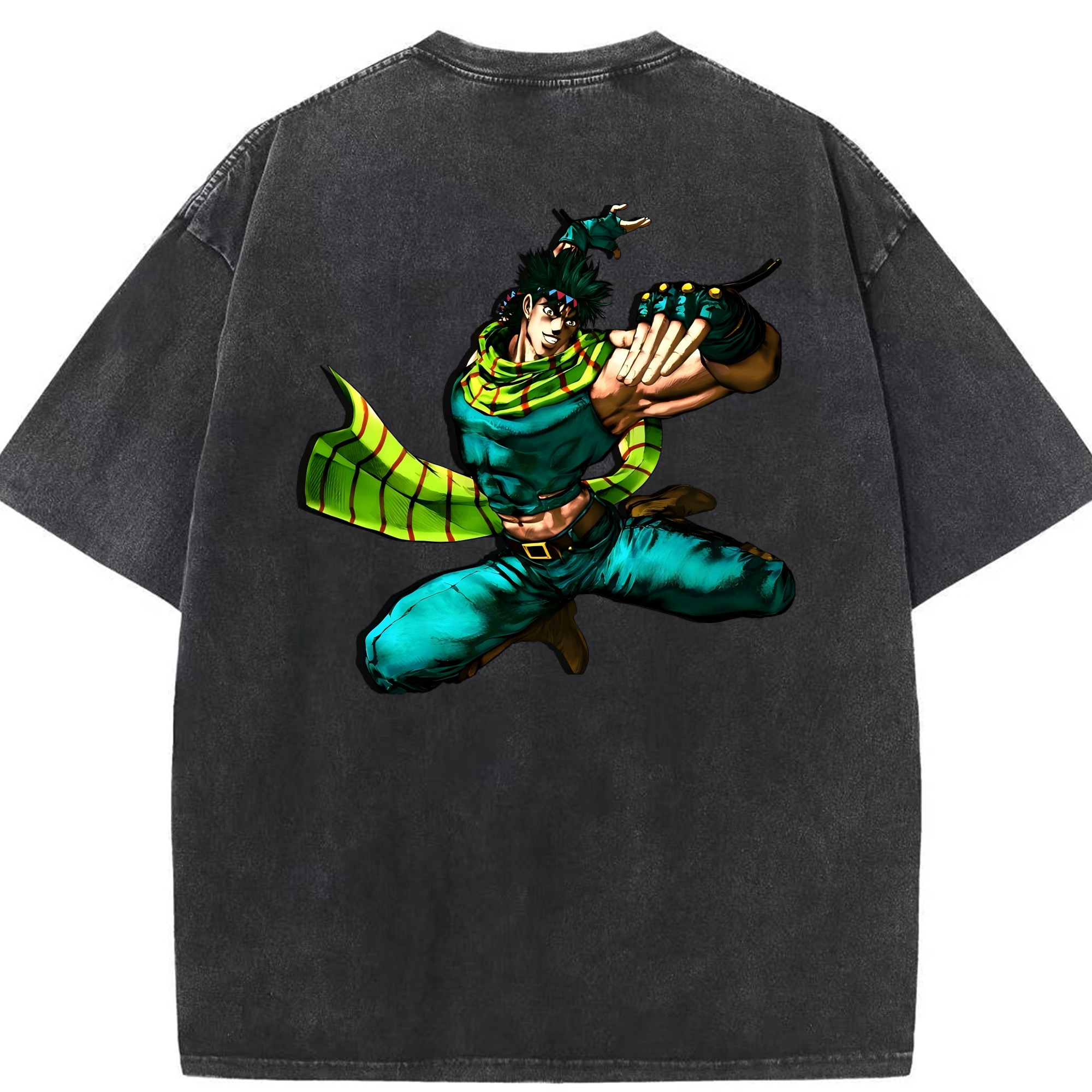 （画像用） ジョジョの奇妙な冒険 ジョセフ?ジョースター JoJo's Bizarre Adventure Joseph Joestar 綿100% ヴィンテージ風 半袖Tシャツ（背面プリント）