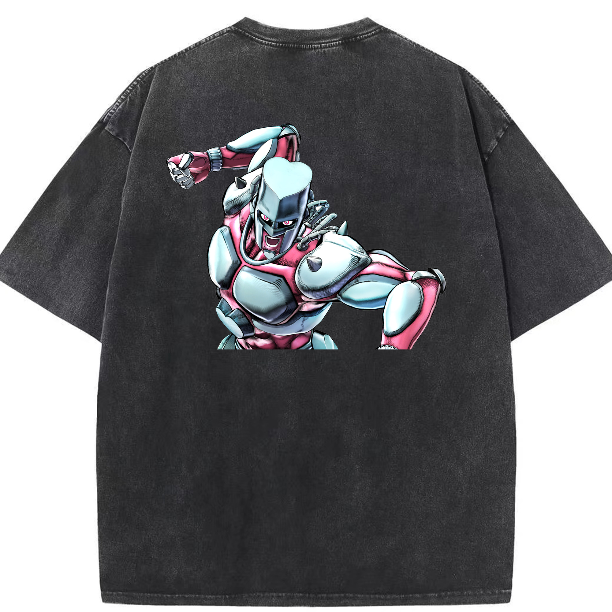 （画像用） ジョジョの奇妙な冒険 ひがしかた じょうすけ JoJo's Bizarre Adventure Higashikata Josuke 綿100% ヴィンテージ風 半袖Tシャツ（背面プリント）