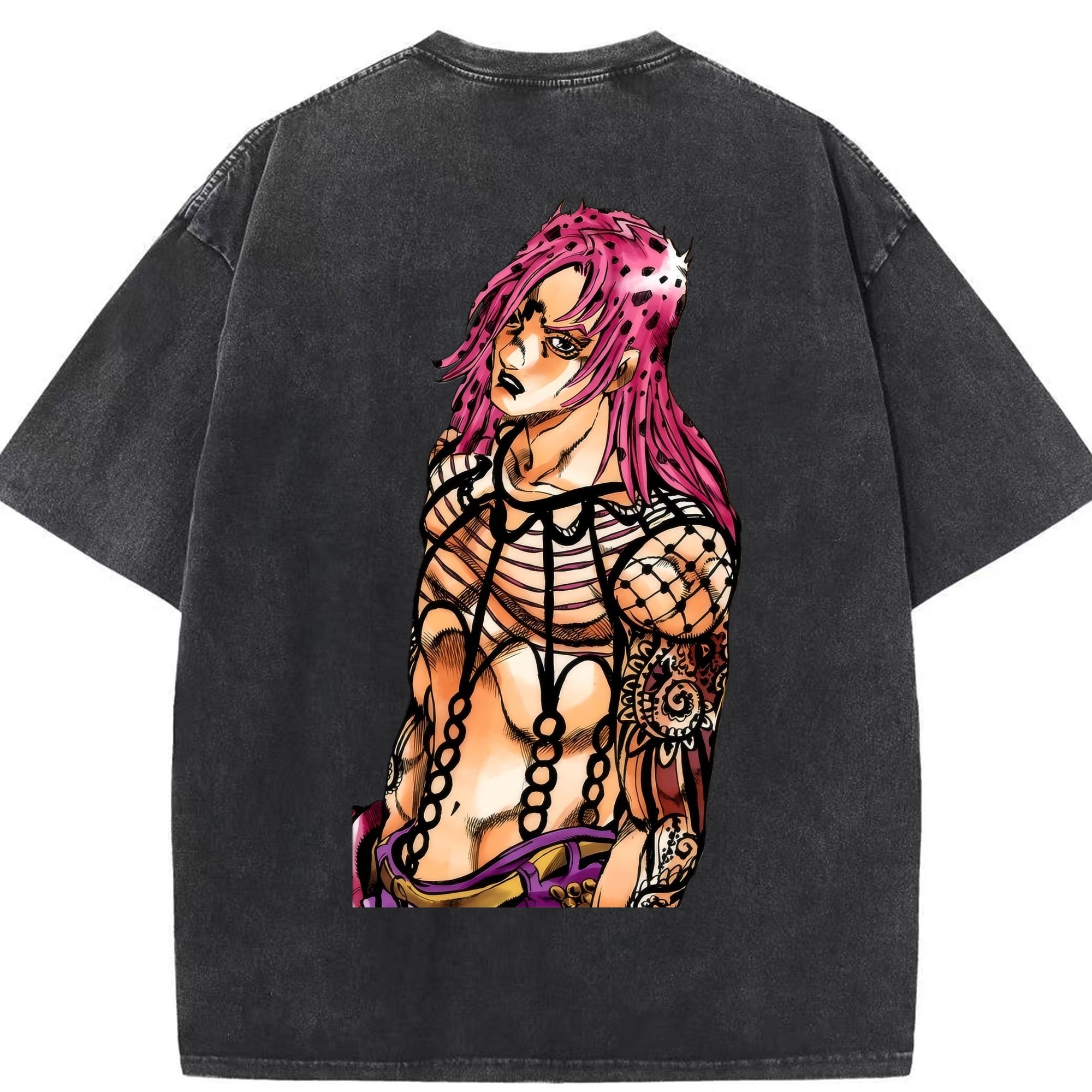 （画像用） ジョジョの奇妙な冒険 ビネガー?ドッピオ JoJo's Bizarre Adventure Vinegar Doppio 綿100% ヴィンテージ風 半袖Tシャツ（背面プリント）