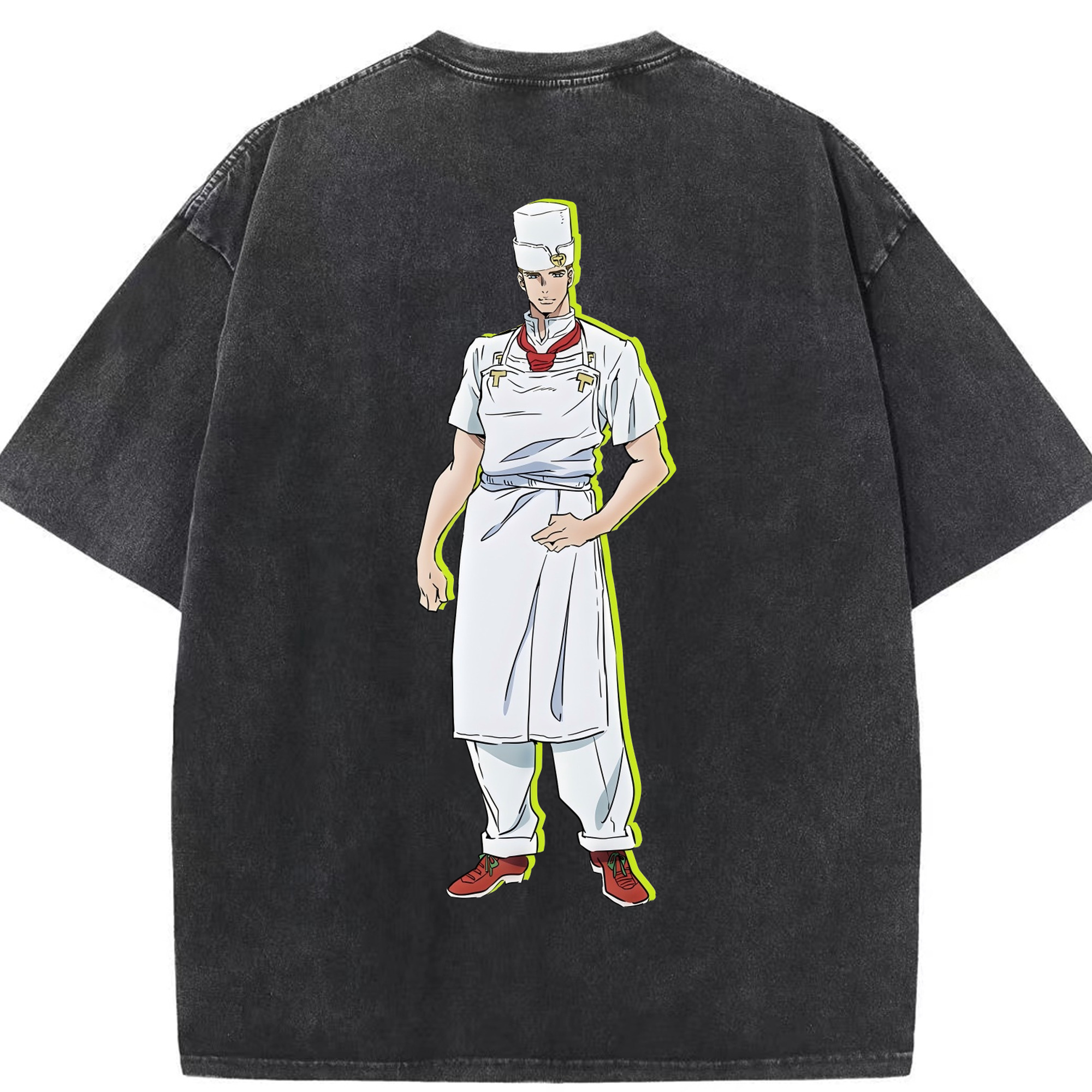 （画像用） ジョジョの奇妙な冒険 Tonio Trussardi JoJo's Bizarre Adventure トニオ?トラッサルディ 綿100% ヴィンテージ風 半袖Tシャツ（背面プリント）