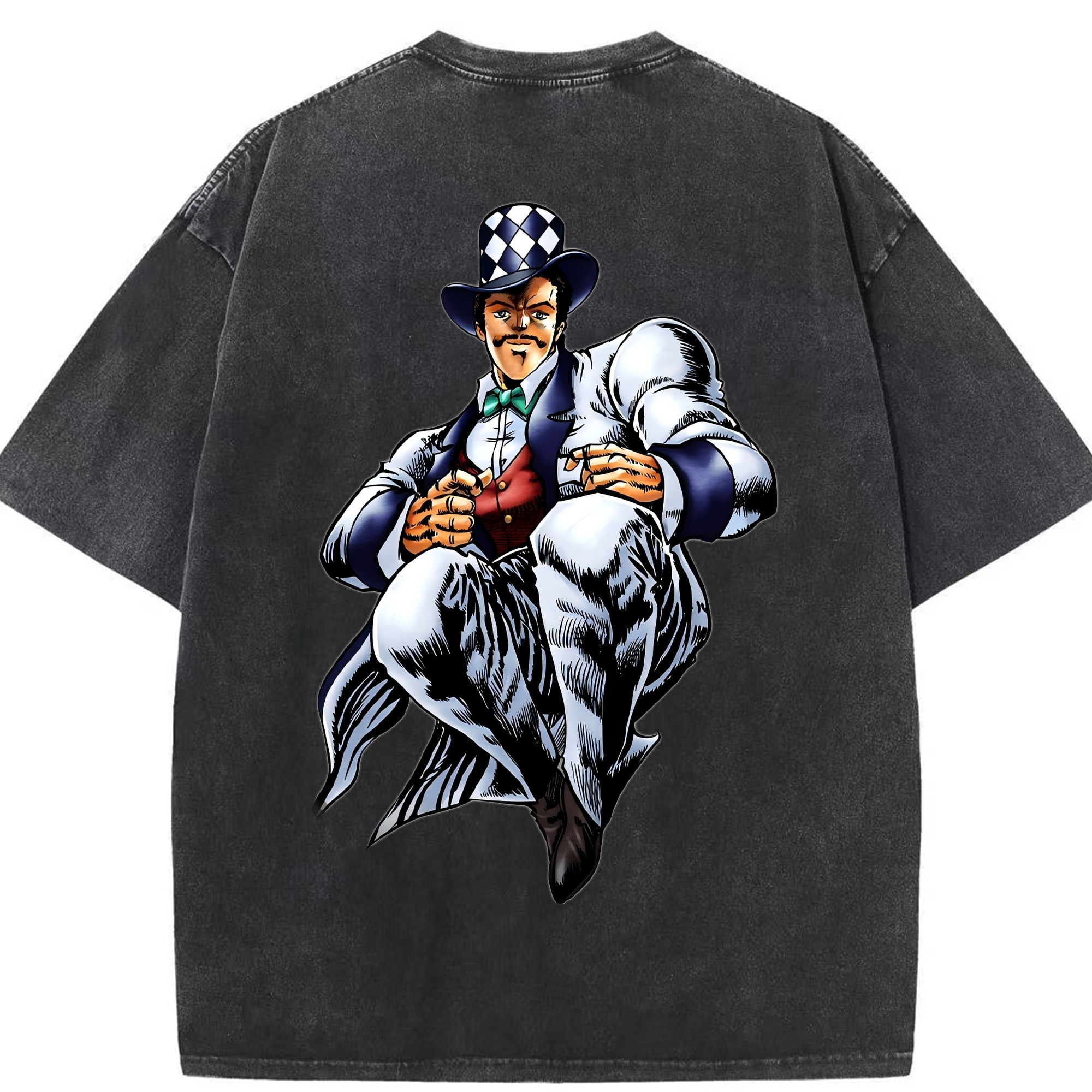 （画像用） ジョジョの奇妙な冒険 ウィル?アントニオ?ツェペリ JoJo's Bizarre Adventure Will Anthonio Zeppeli 綿100% ヴィンテージ風 半袖Tシャツ（背面プリント）