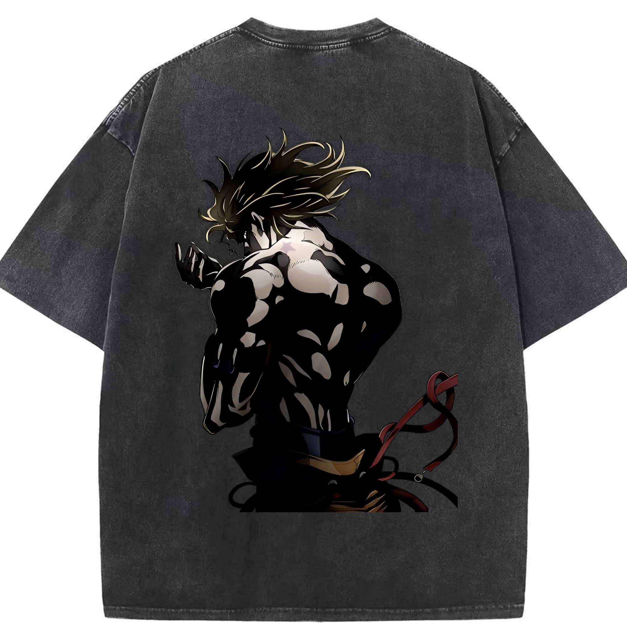 （画像用） ジョジョの奇妙な冒険 ディオ?ブランドー JoJo's Bizarre Adventure Dio Brando 綿100% ヴィンテージ風 半袖Tシャツ（背面プリント）