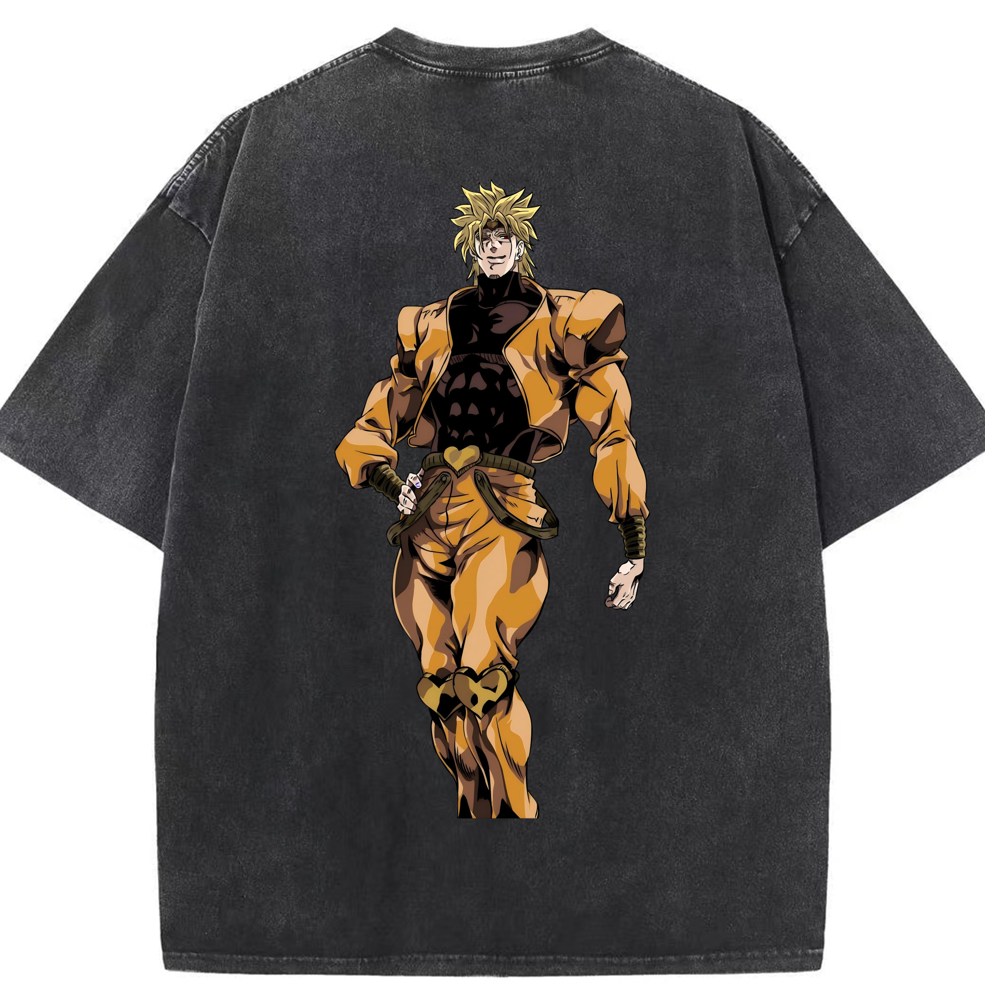 （画像用） ジョジョの奇妙な冒険 ディオ?ブランドー JoJo's Bizarre Adventure Dio Brando 綿100% ヴィンテージ風 半袖Tシャツ（背面プリント）