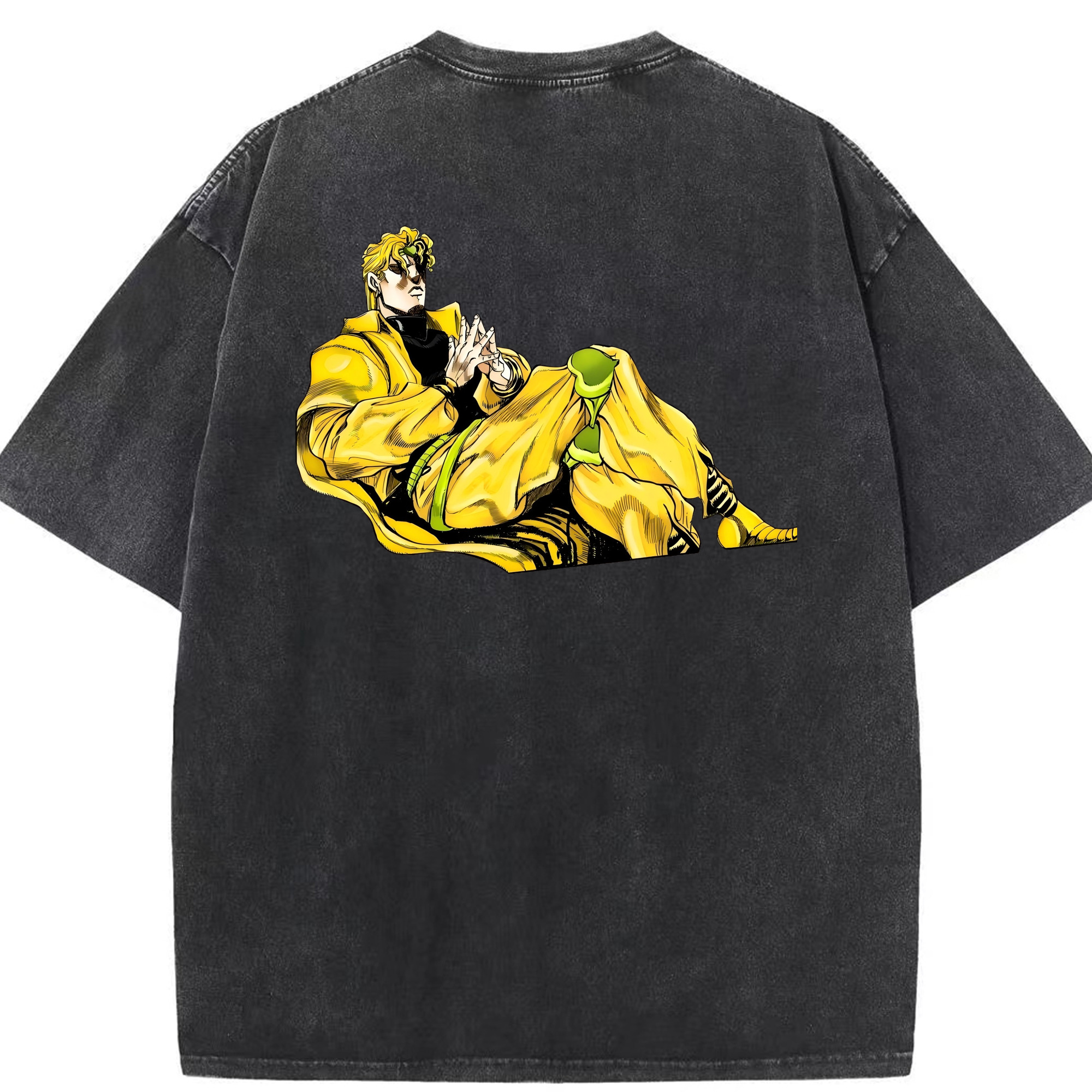 （画像用） ジョジョの奇妙な冒険 ディオ?ブランドー JoJo's Bizarre Adventure Dio Brando 綿100% ヴィンテージ風 半袖Tシャツ（背面プリント）