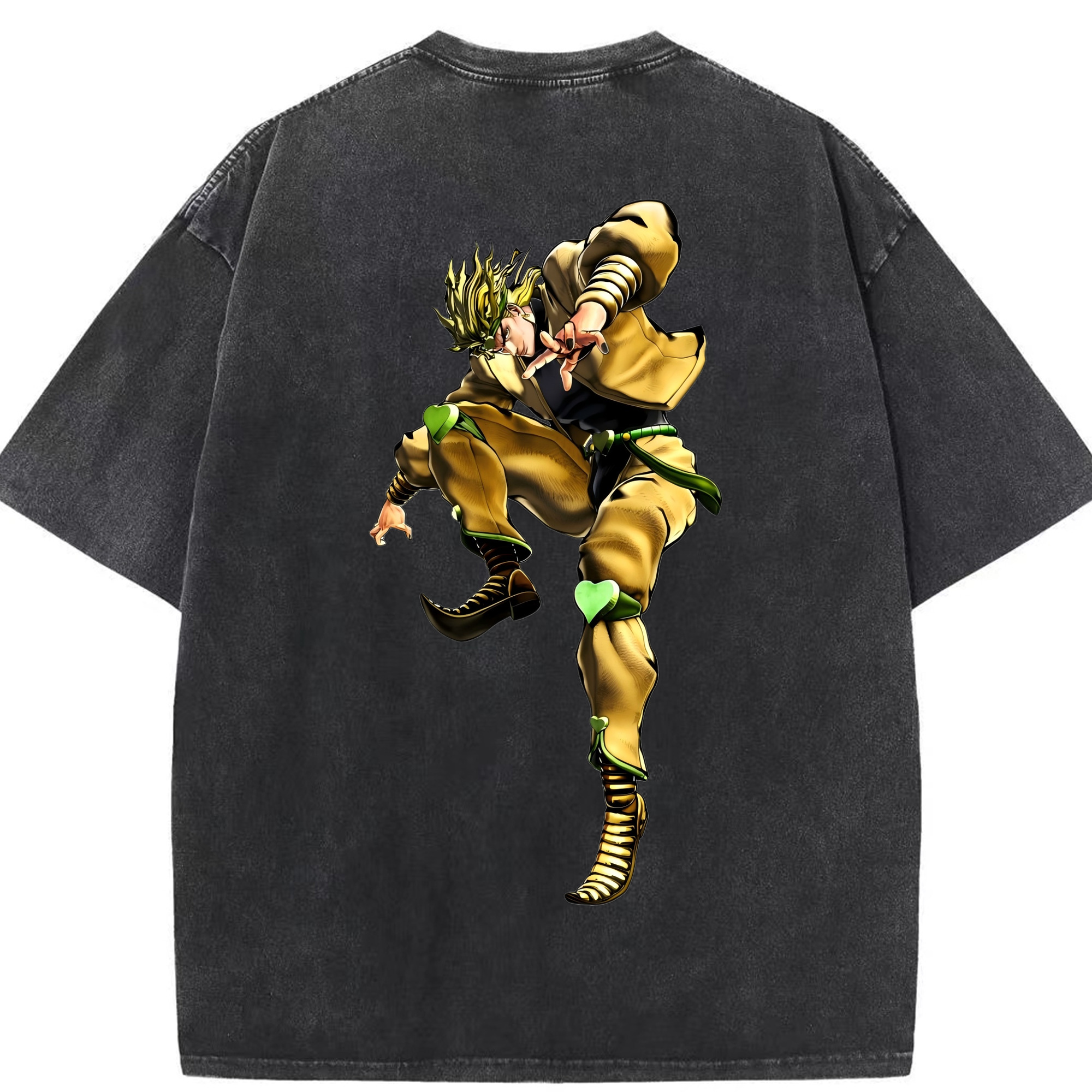 （画像用） ジョジョの奇妙な冒険 ディオ?ブランドー JoJo's Bizarre Adventure Dio Brando 綿100% ヴィンテージ風 半袖Tシャツ（背面プリント）