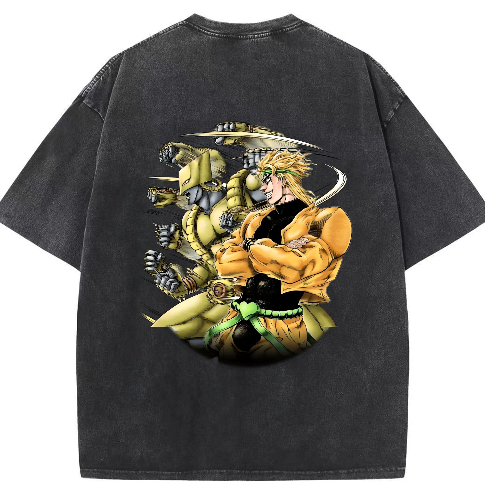 （画像用） ジョジョの奇妙な冒険 ディオ?ブランドー JoJo's Bizarre Adventure Dio Brando 綿100% ヴィンテージ風 半袖Tシャツ（背面プリント）
