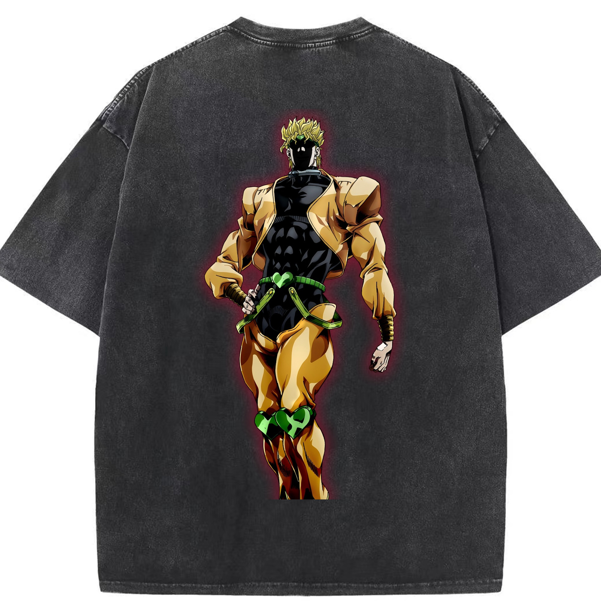 （画像用） ジョジョの奇妙な冒険 ディオ?ブランドー JoJo's Bizarre Adventure Dio Brando 綿100% ヴィンテージ風 半袖Tシャツ（背面プリント）