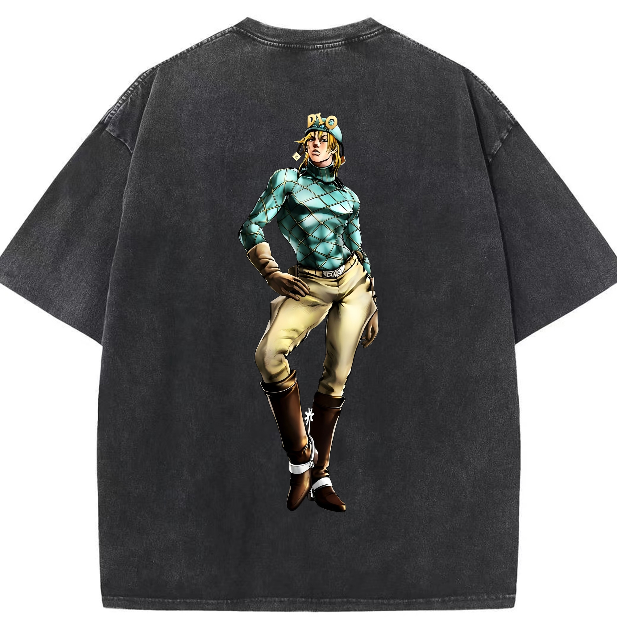 （画像用） ジョジョの奇妙な冒険 ディオ?ブランドー JoJo's Bizarre Adventure Dio Brando 綿100% ヴィンテージ風 半袖Tシャツ（背面プリント）