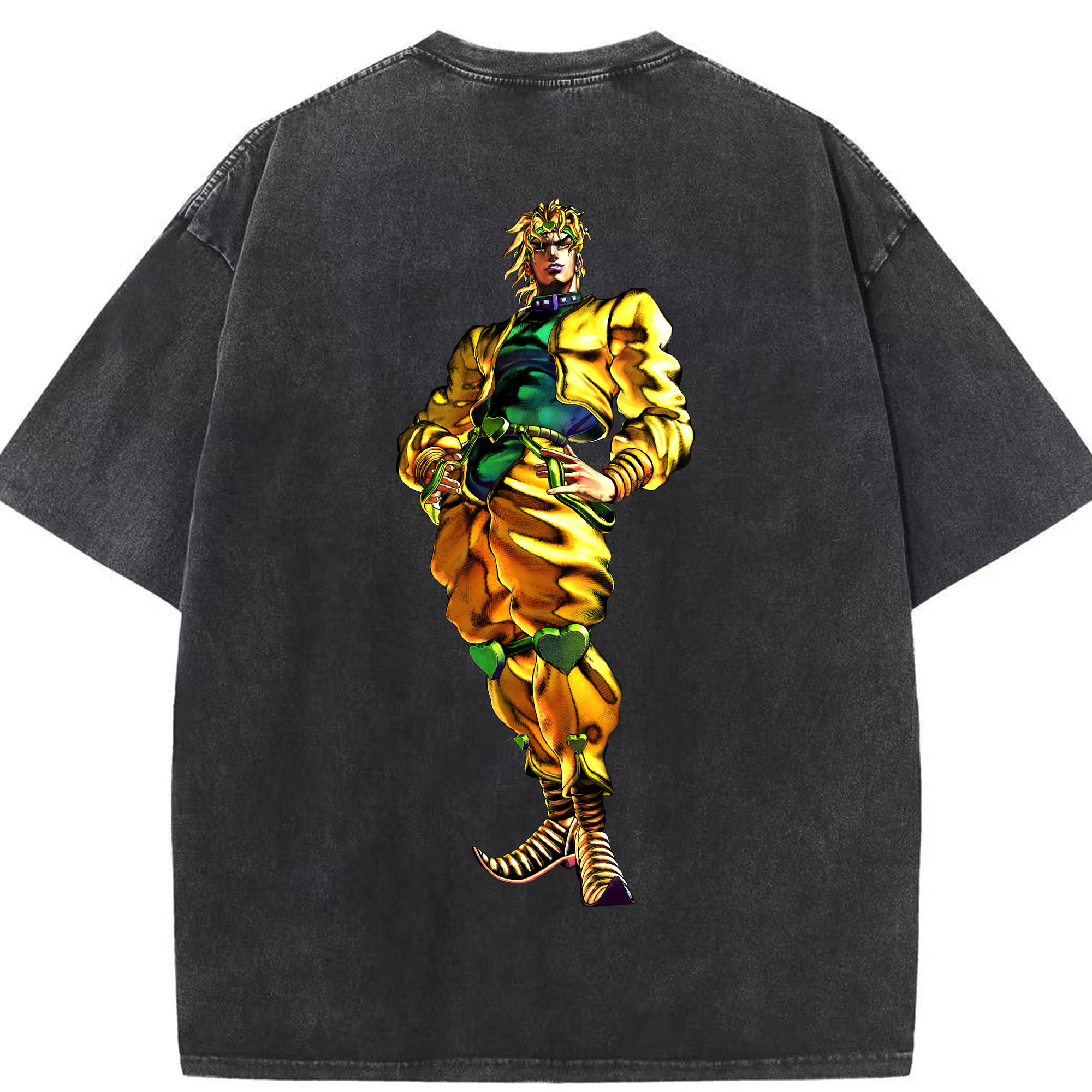 （画像用） ジョジョの奇妙な冒険 ディオ?ブランドー JoJo's Bizarre Adventure Dio Brando 綿100% ヴィンテージ風 半袖Tシャツ（背面プリント）