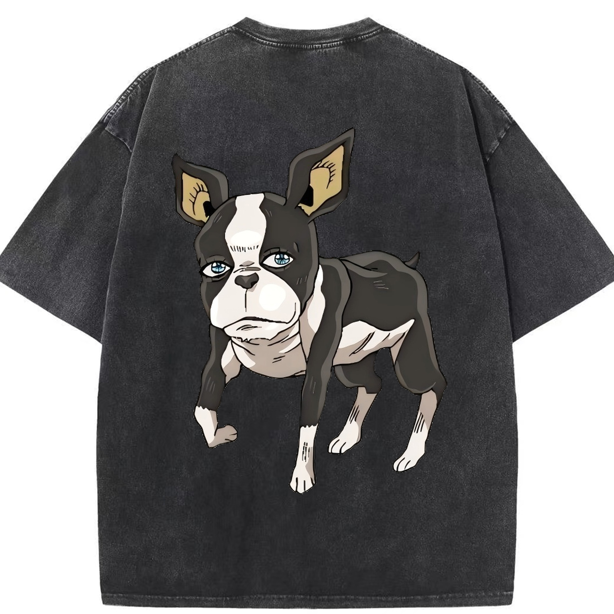 （画像用） ジョジョの奇妙な冒険 イギー JoJo's Bizarre Adventure Iggy 綿100% ヴィンテージ風 半袖Tシャツ（背面プリント）