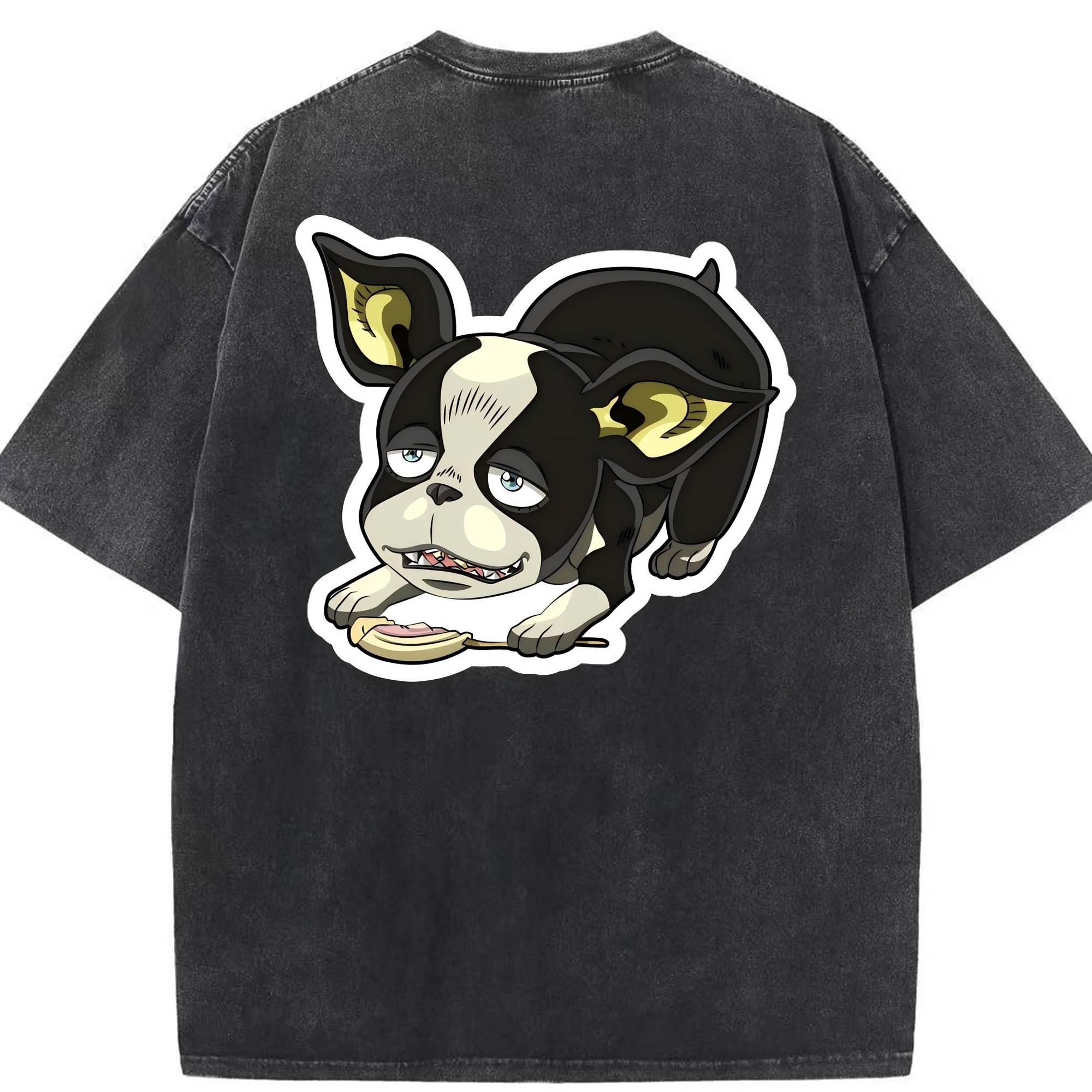 （画像用） ジョジョの奇妙な冒険 イギー JoJo's Bizarre Adventure Iggy 綿100% ヴィンテージ風 半袖Tシャツ（背面プリント）