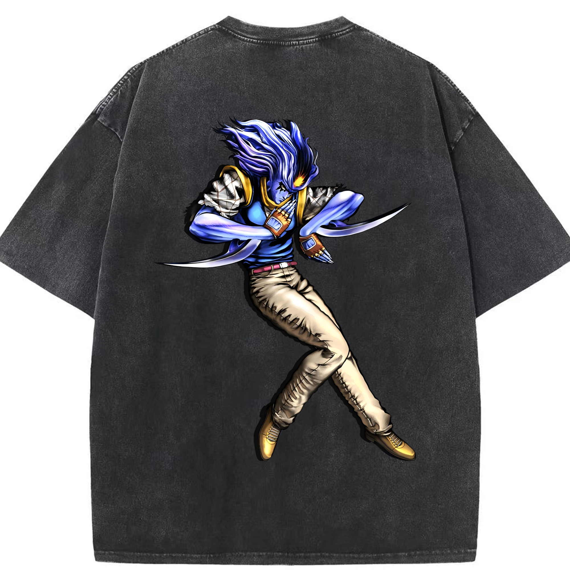 （画像用） ジョジョの奇妙な冒険 JoJo's Bizarre Adventure 綿100% ヴィンテージ風 半袖Tシャツ（背面プリント）