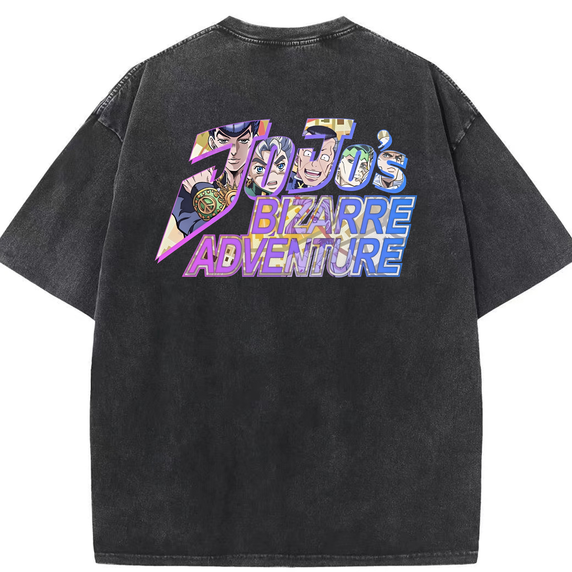 （画像用） ジョジョの奇妙な冒険 JoJo's Bizarre Adventure 綿100% ヴィンテージ風 半袖Tシャツ（背面プリント）