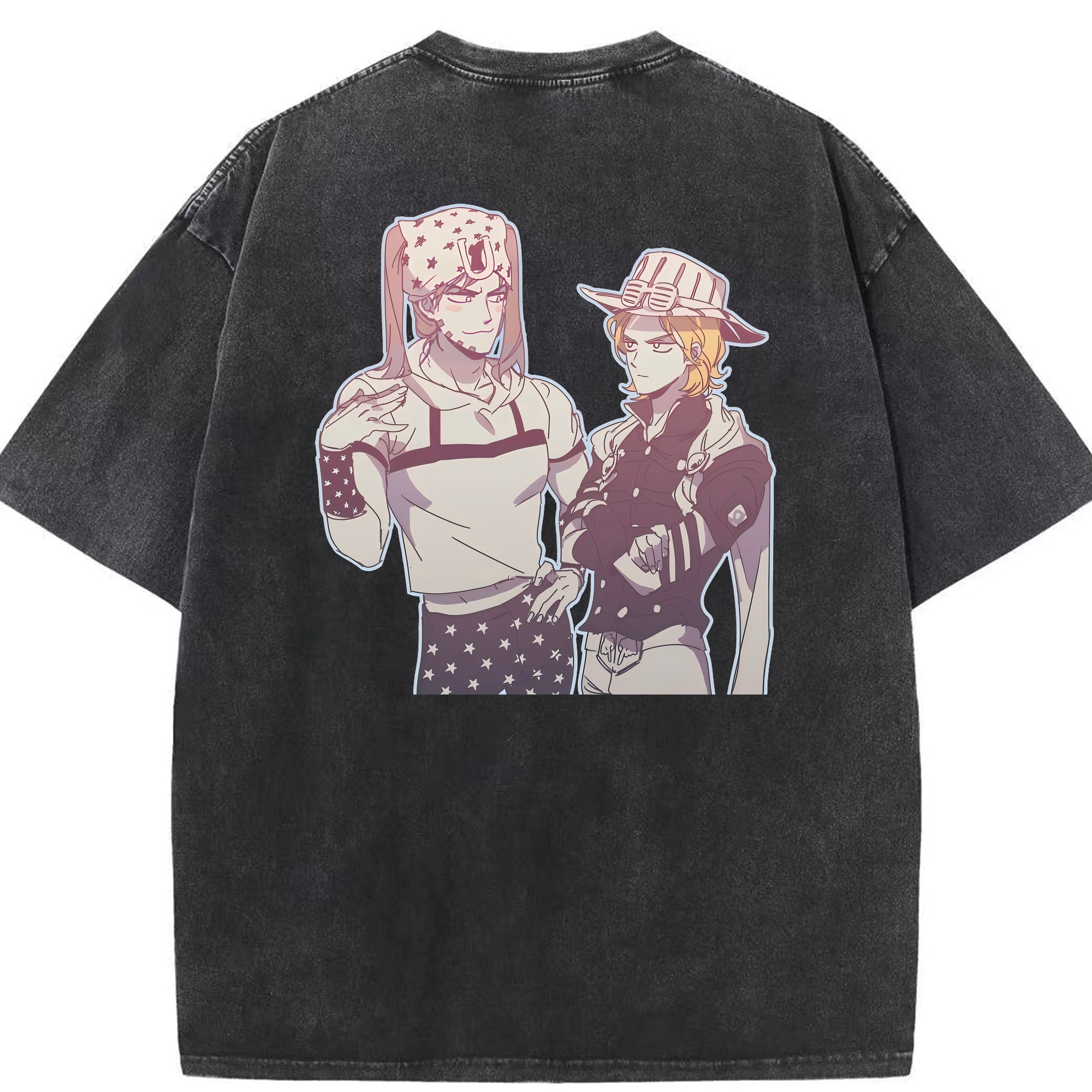 （画像用） ジョジョの奇妙な冒険 JoJo's Bizarre Adventure 綿100% ヴィンテージ風 半袖Tシャツ（背面プリント）