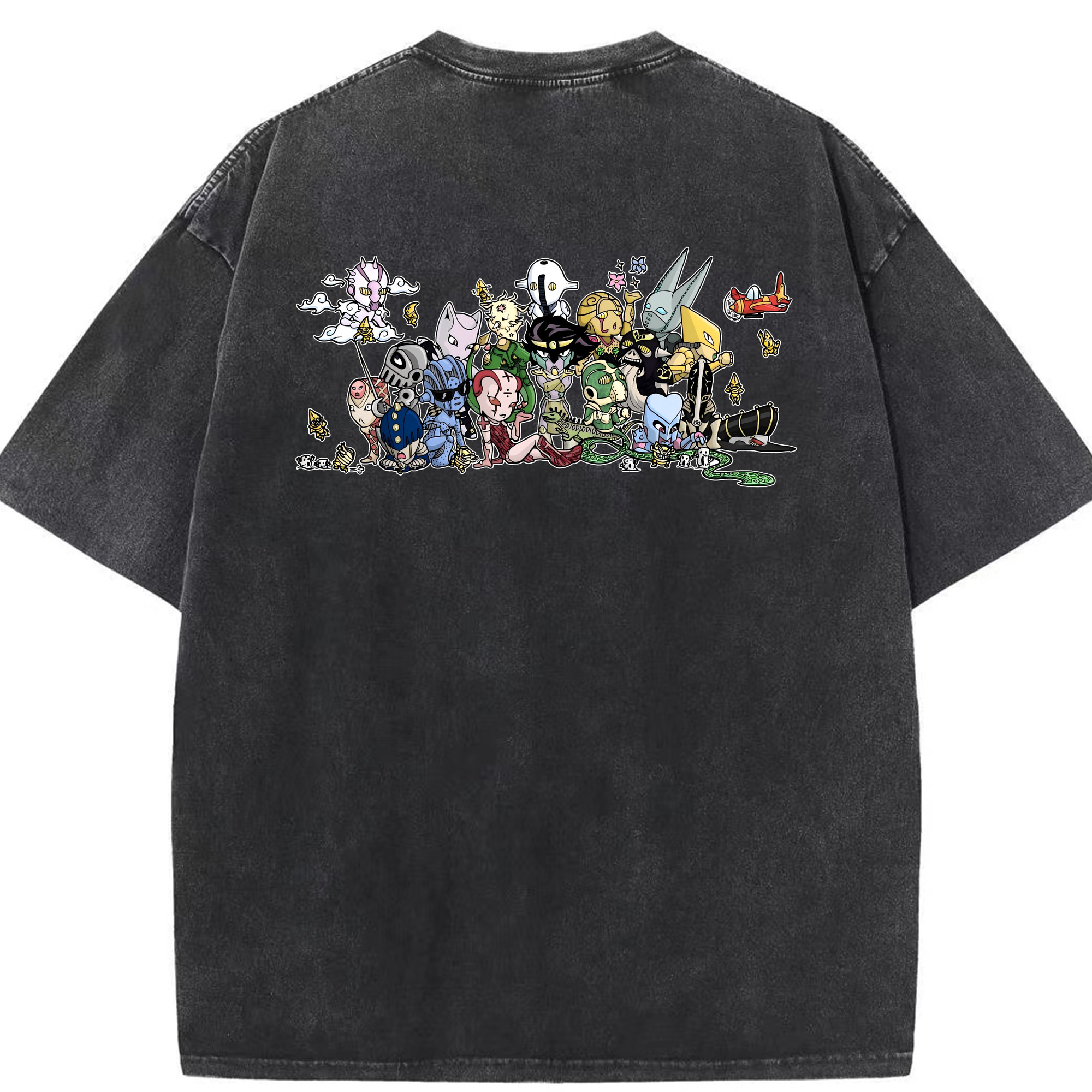 （画像用） ジョジョの奇妙な冒険 JoJo's Bizarre Adventure 綿100% ヴィンテージ風 半袖Tシャツ（背面プリント）