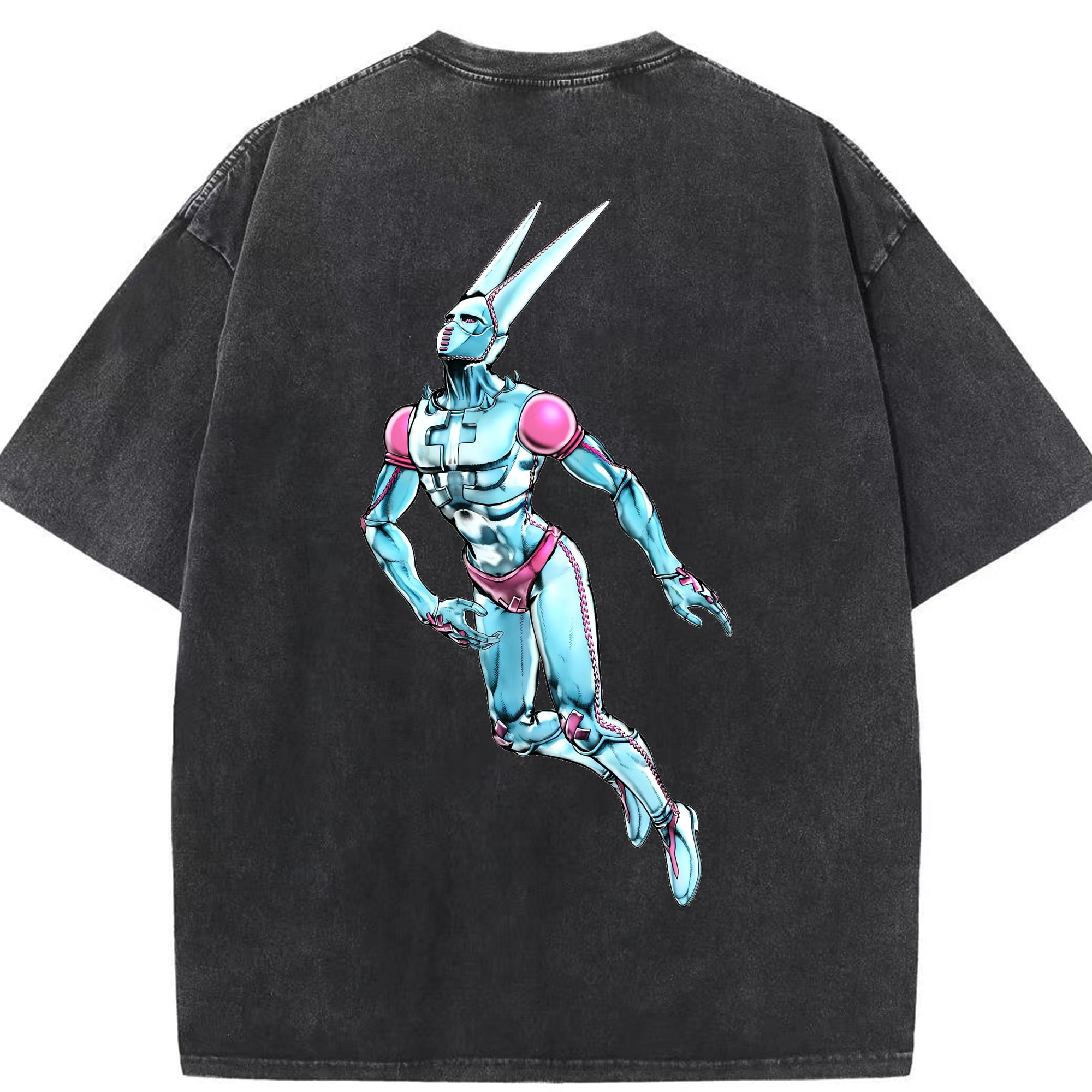 （画像用） ジョジョの奇妙な冒険 JoJo's Bizarre Adventure 綿100% ヴィンテージ風 半袖Tシャツ（背面プリント）