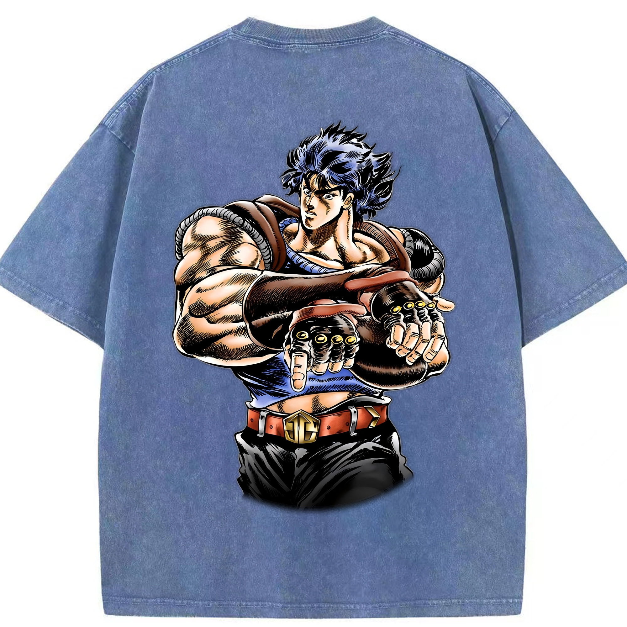 （画像用） ジョジョの奇妙な冒険 /ジョナサン?ジョースター JoJo's Bizarre Adventure Jonathan Joestar 綿100% ヴィンテージ風 半袖Tシャツ（背面プリント）