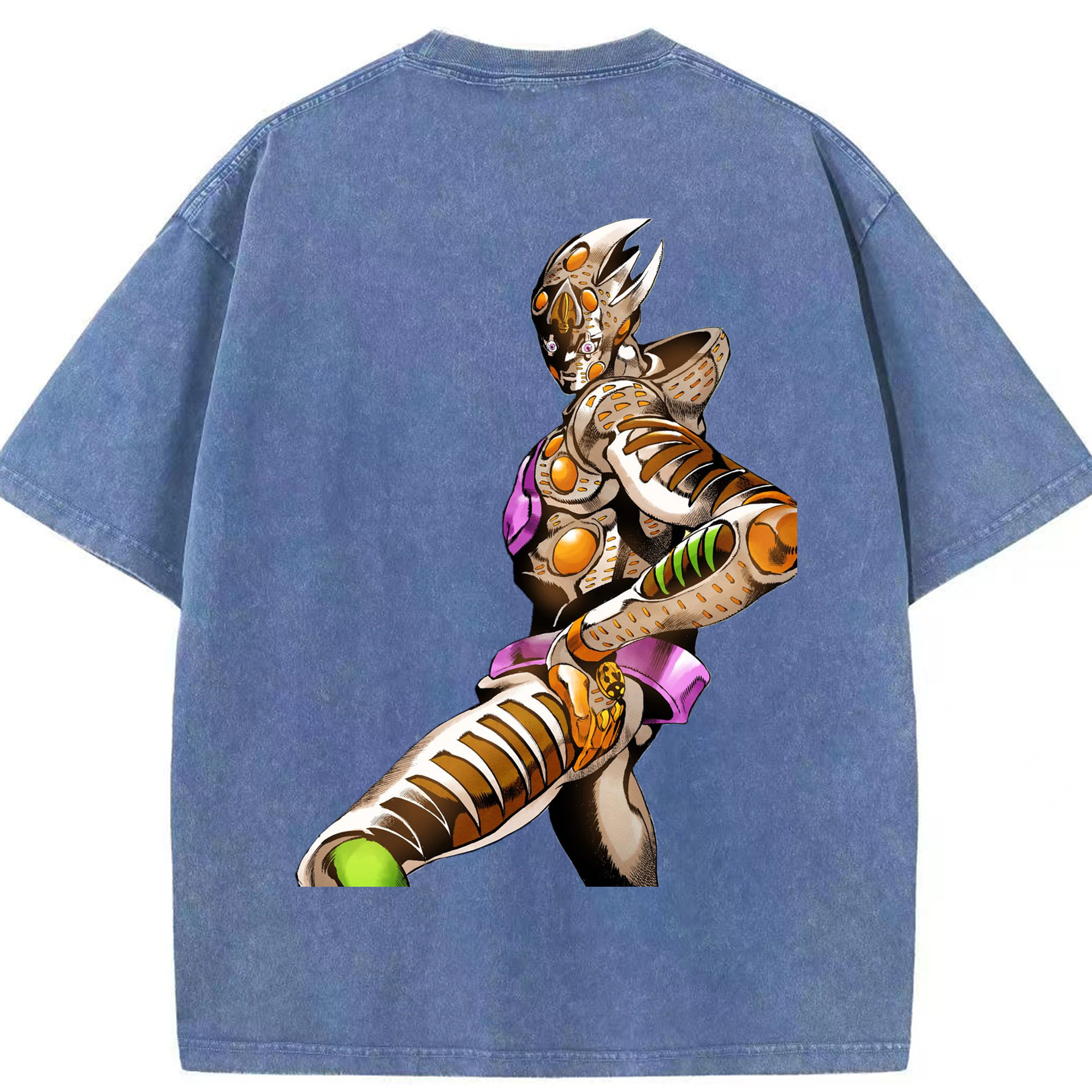 （画像用） ジョジョの奇妙な冒険 ジョルノ?ジョバァーナ JoJo's Bizarre Adventure Giorno Giovanna 綿100% ヴィンテージ風 半袖Tシャツ（背面プリント）