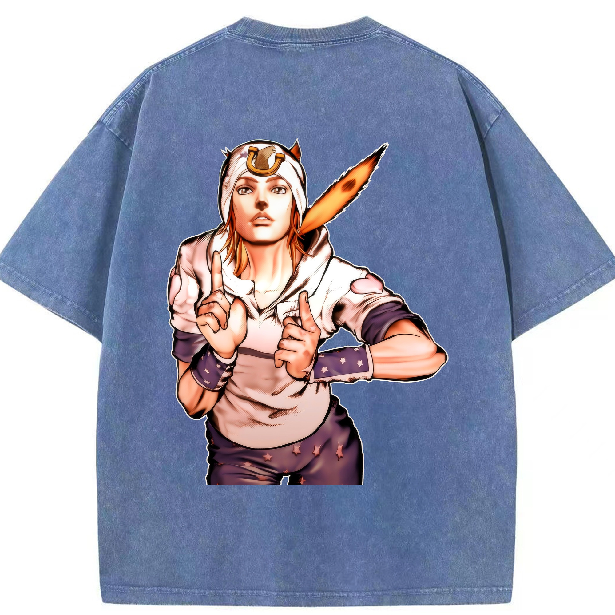 （画像用） ジョジョの奇妙な冒険 ジョナサン?ジョースター JoJo's Bizarre Adventure Jonathan Joestar 綿100% ヴィンテージ風 半袖Tシャツ（背面プリント）