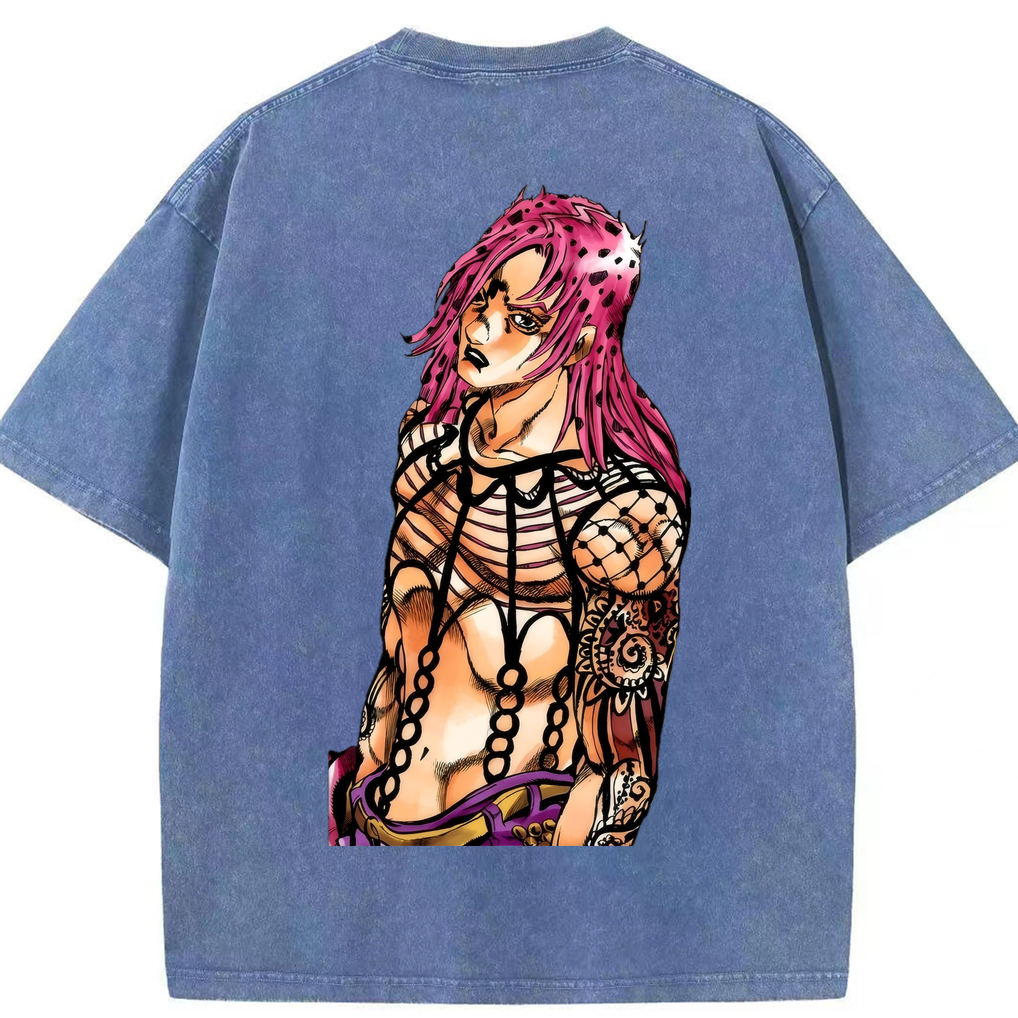 （画像用） ジョジョの奇妙な冒険 ビネガー?ドッピオ JoJo's Bizarre Adventure Vinegar Doppio 綿100% ヴィンテージ風 半袖Tシャツ（背面プリント）