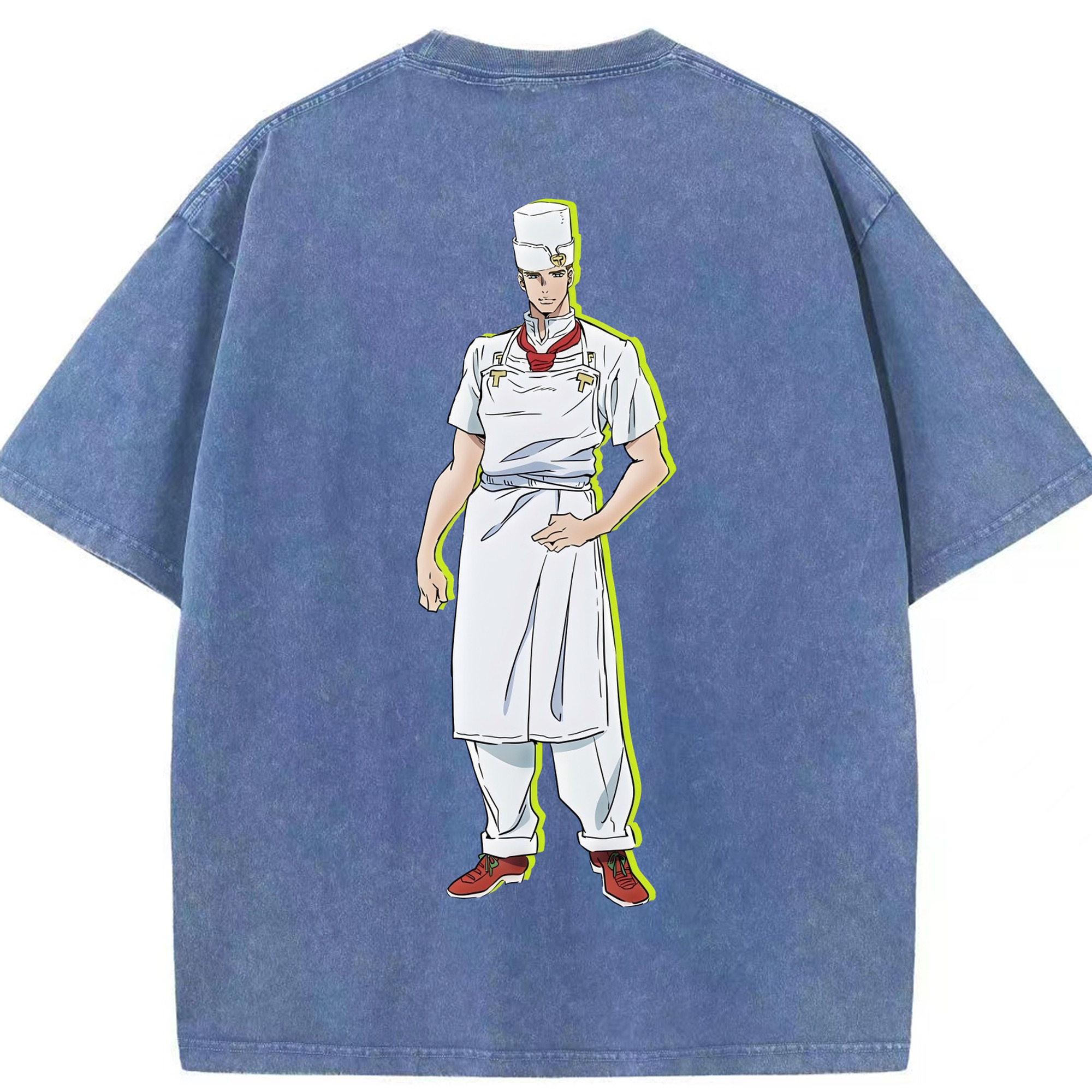 （画像用） ジョジョの奇妙な冒険 Tonio Trussardi JoJo's Bizarre Adventure トニオ?トラッサルディ 綿100% ヴィンテージ風 半袖Tシャツ（背面プリント）