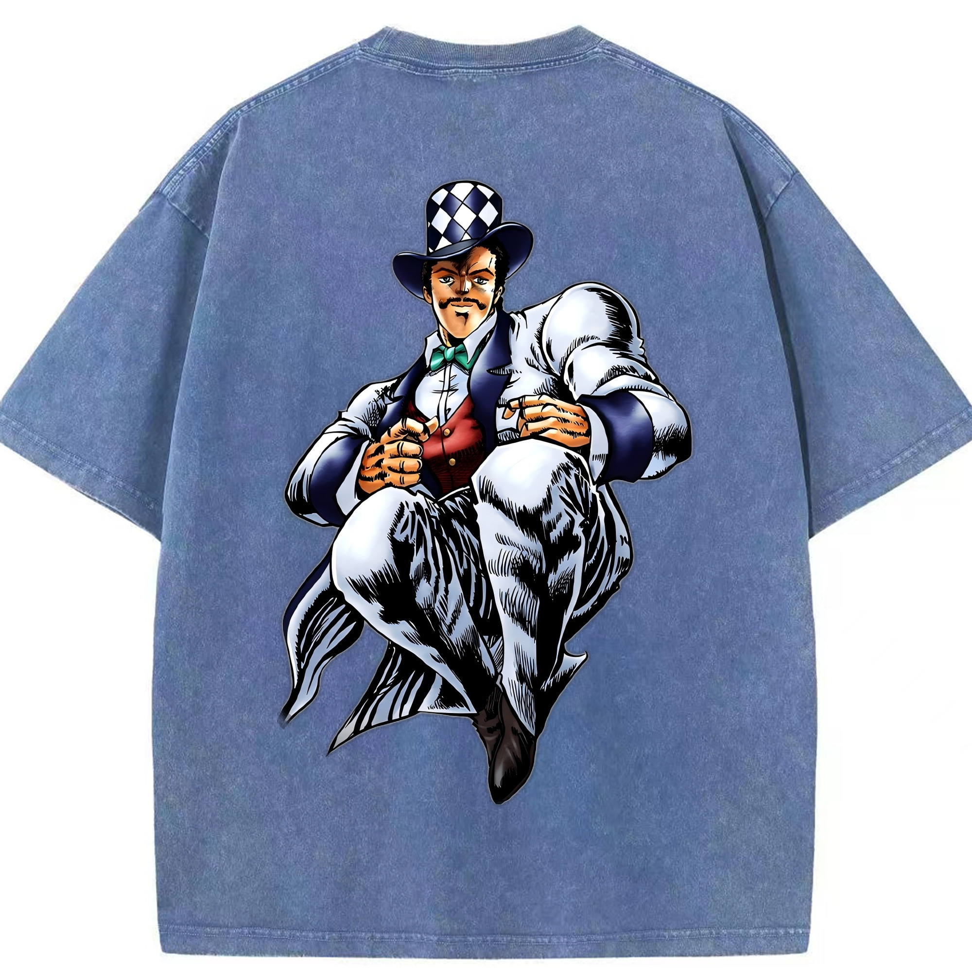 （画像用） ジョジョの奇妙な冒険 ウィル?アントニオ?ツェペリ JoJo's Bizarre Adventure Will Anthonio Zeppeli 綿100% ヴィンテージ風 半袖Tシャツ（背面プリント）