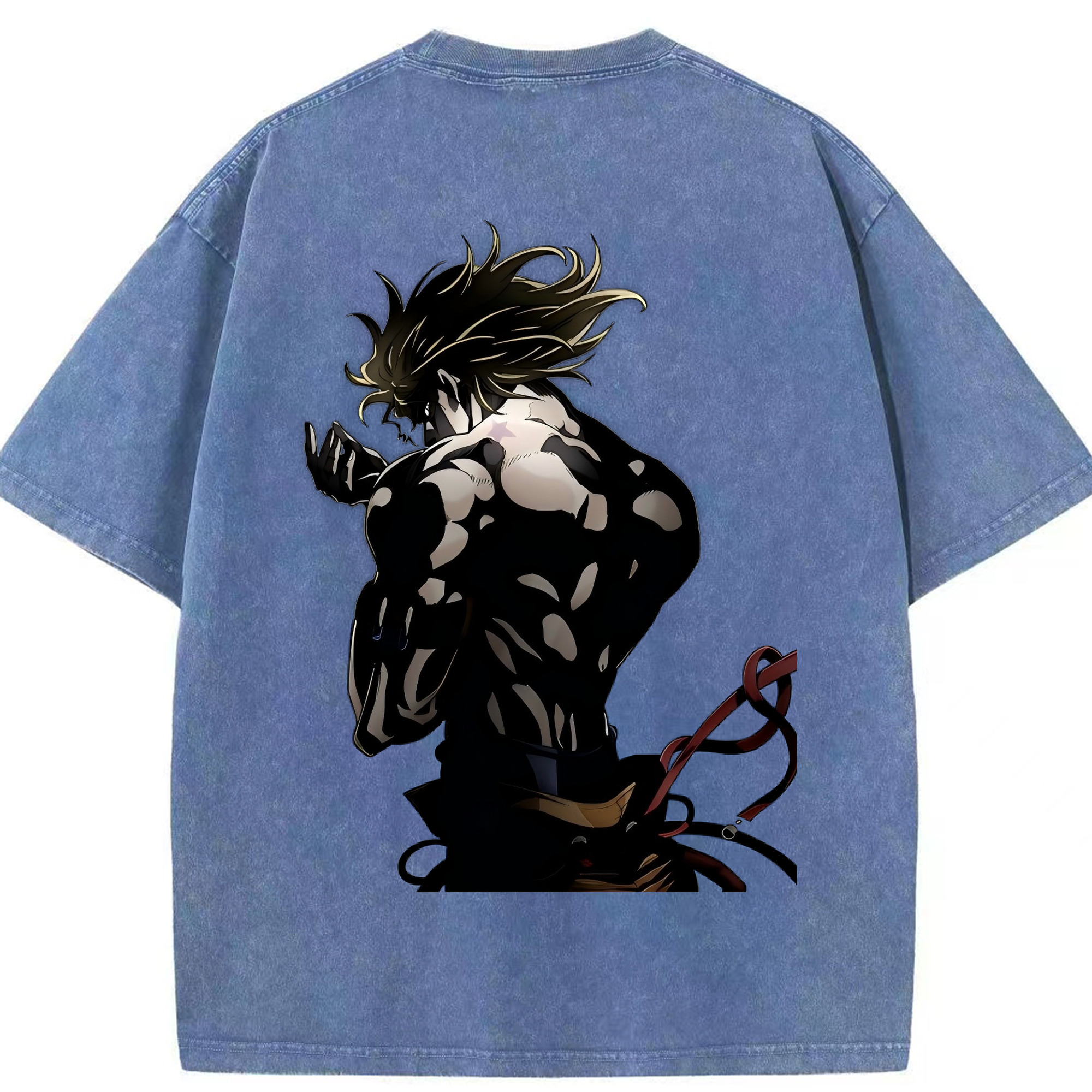 （画像用） ジョジョの奇妙な冒険 ディオ?ブランドー JoJo's Bizarre Adventure Dio Brando 綿100% ヴィンテージ風 半袖Tシャツ（背面プリント）