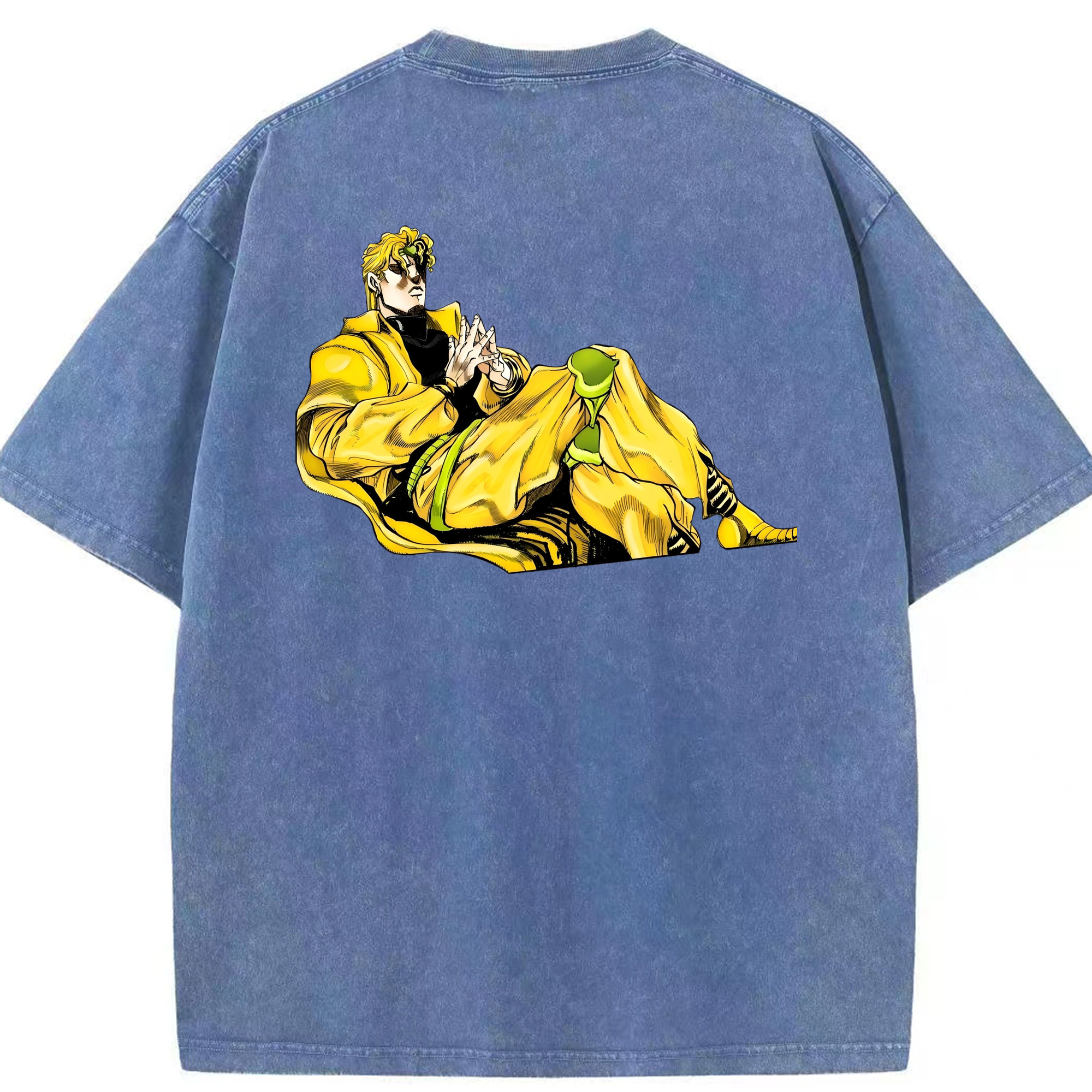 （画像用） ジョジョの奇妙な冒険 ディオ?ブランドー JoJo's Bizarre Adventure Dio Brando 綿100% ヴィンテージ風 半袖Tシャツ（背面プリント）