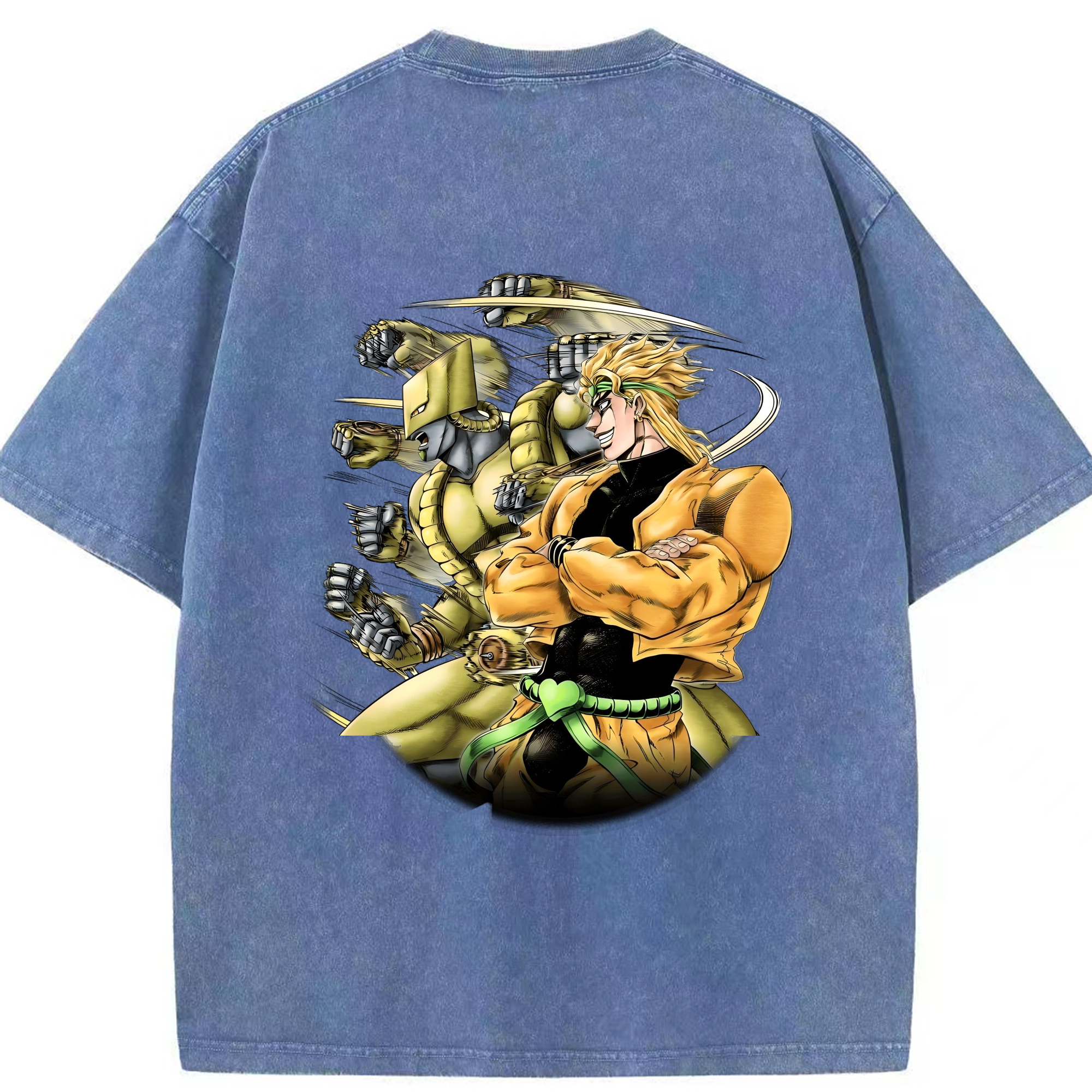 （画像用） ジョジョの奇妙な冒険 ディオ?ブランドー JoJo's Bizarre Adventure Dio Brando 綿100% ヴィンテージ風 半袖Tシャツ（背面プリント）