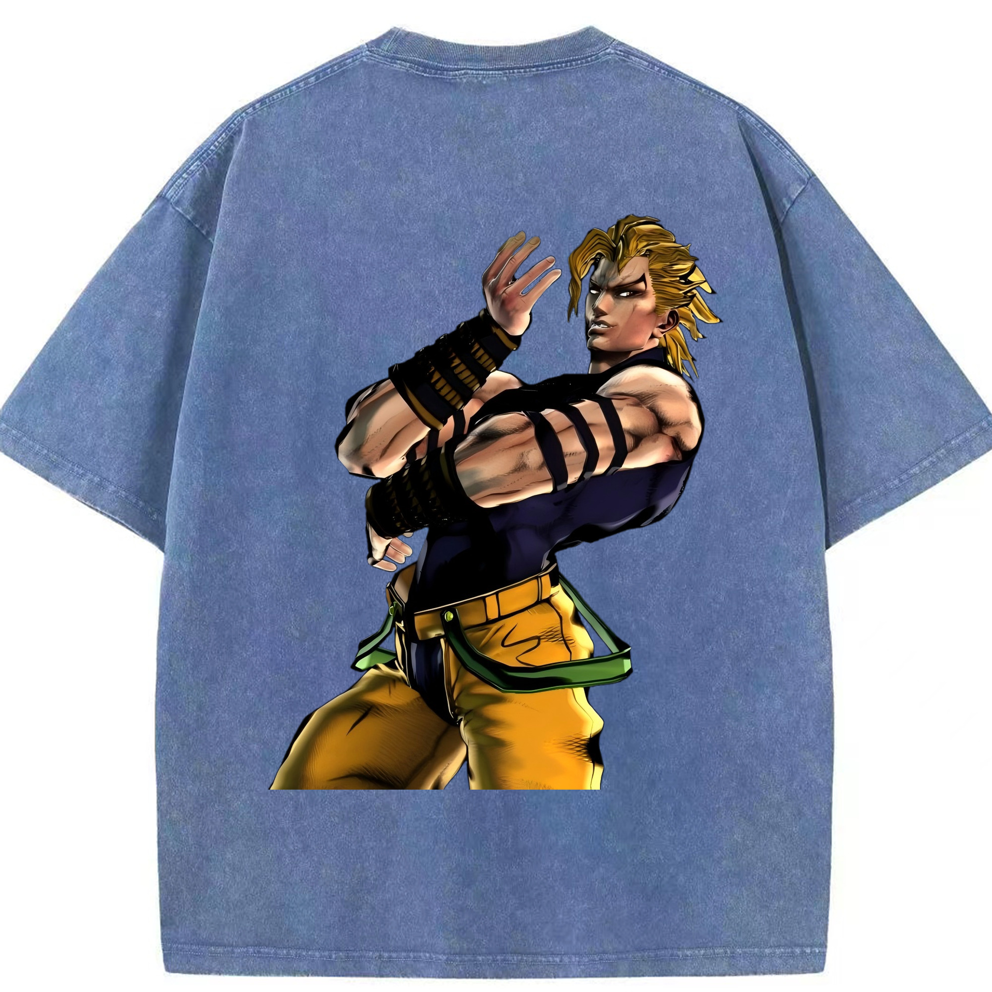 （画像用） ジョジョの奇妙な冒険 ディオ?ブランドー JoJo's Bizarre Adventure Dio Brando 綿100% ヴィンテージ風 半袖Tシャツ（背面プリント）